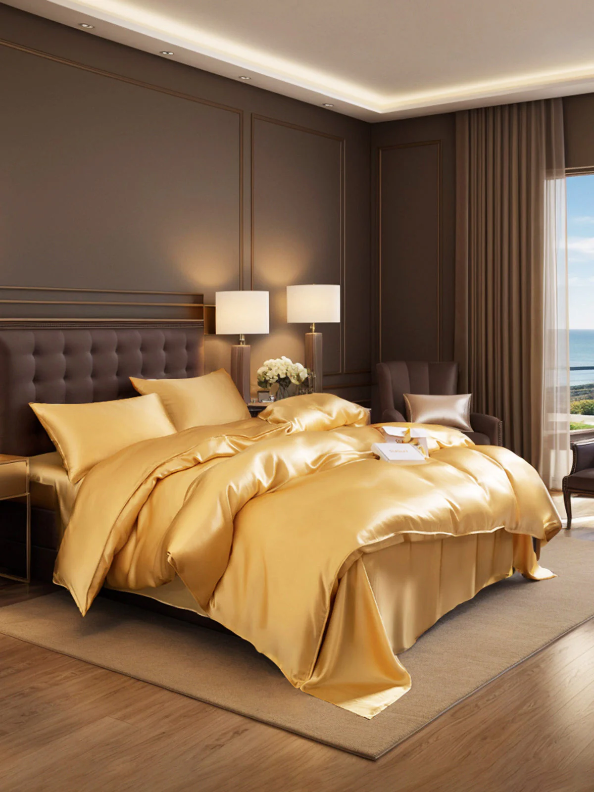 19Momme 4Pcs Silk Set Duvet Cover+Flat Sheet+2x Pillowcases - Image 2