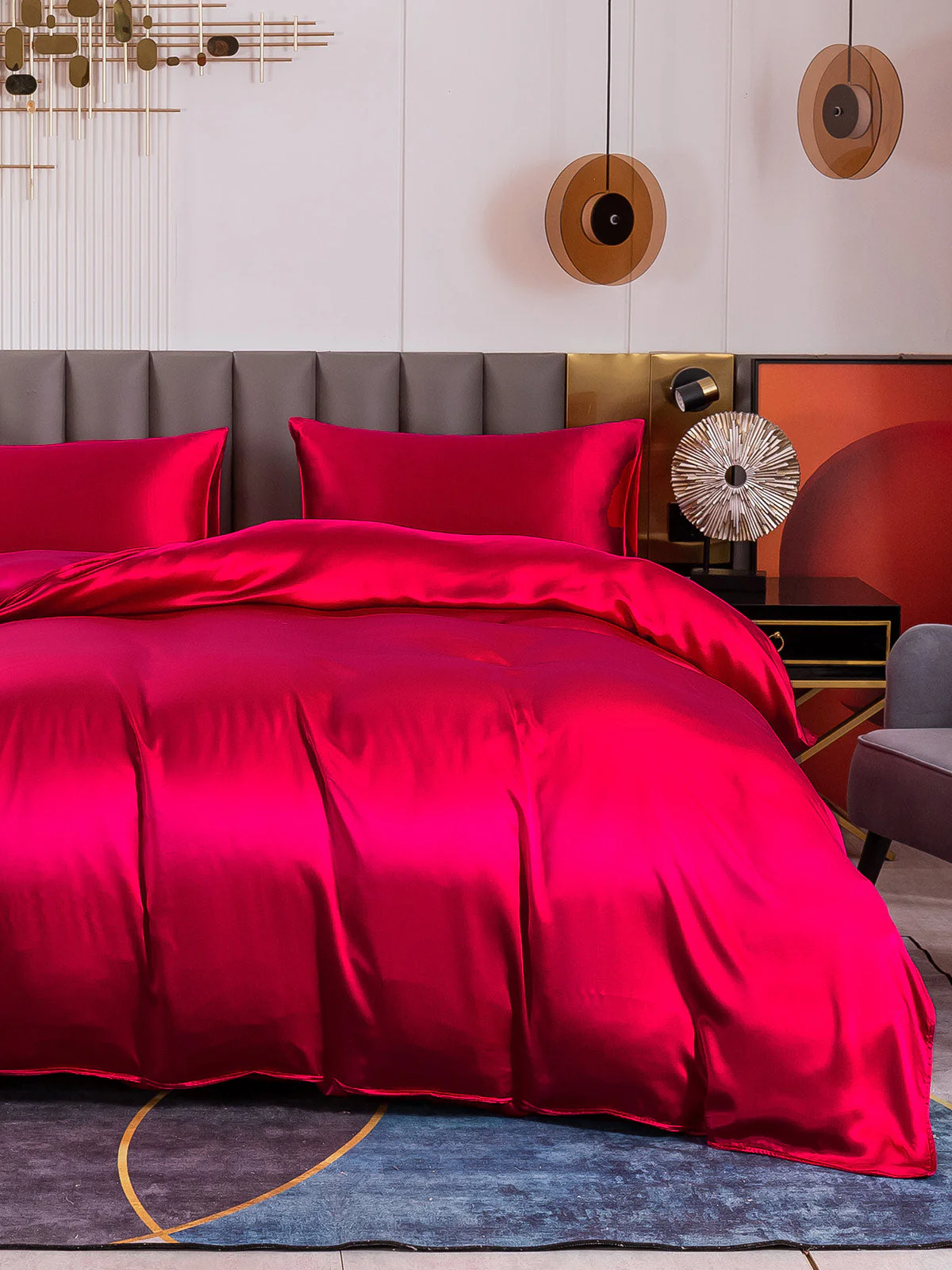 19Momme 4Pcs Silk Set Duvet Cover+Flat Sheet+2x Pillowcases - Image 23