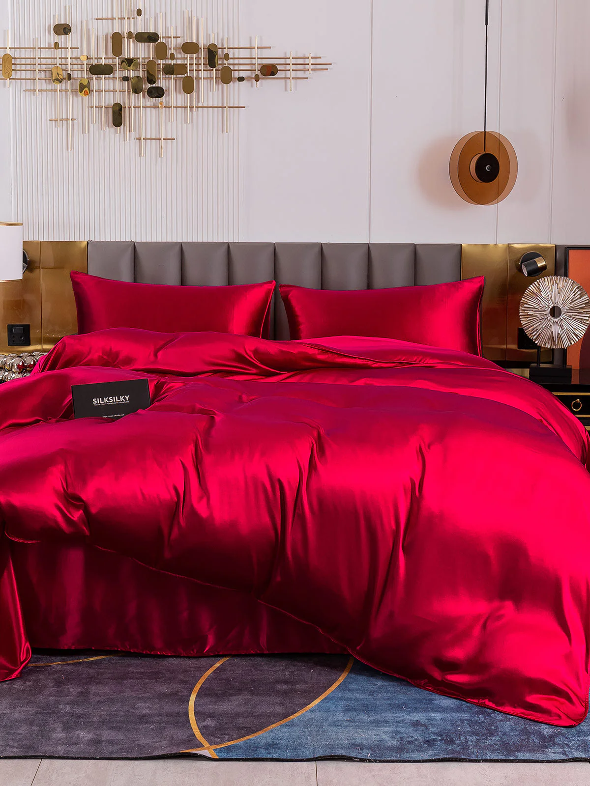 19Momme 4Pcs Silk Set Duvet Cover+Flat Sheet+2x Pillowcases - Image 24