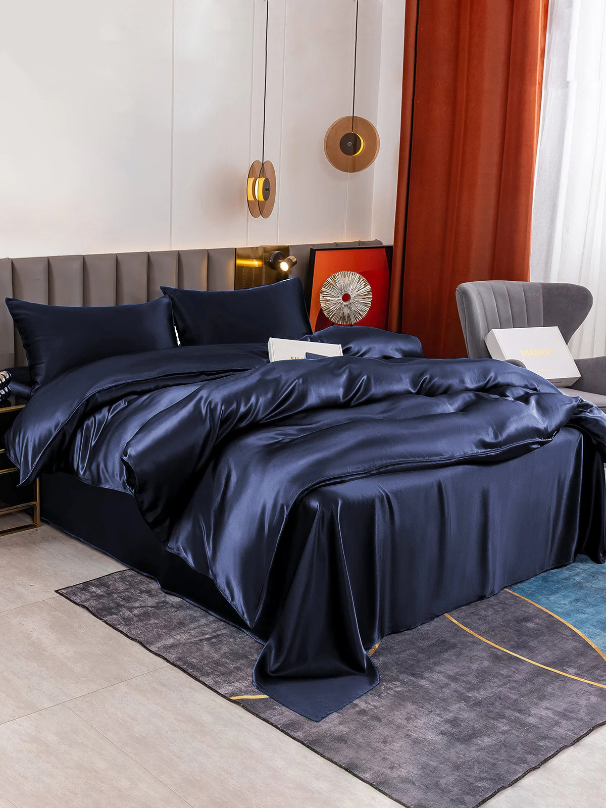 19Momme 4Pcs Silk Set Duvet Cover+Flat Sheet+2x Pillowcases - Image 27