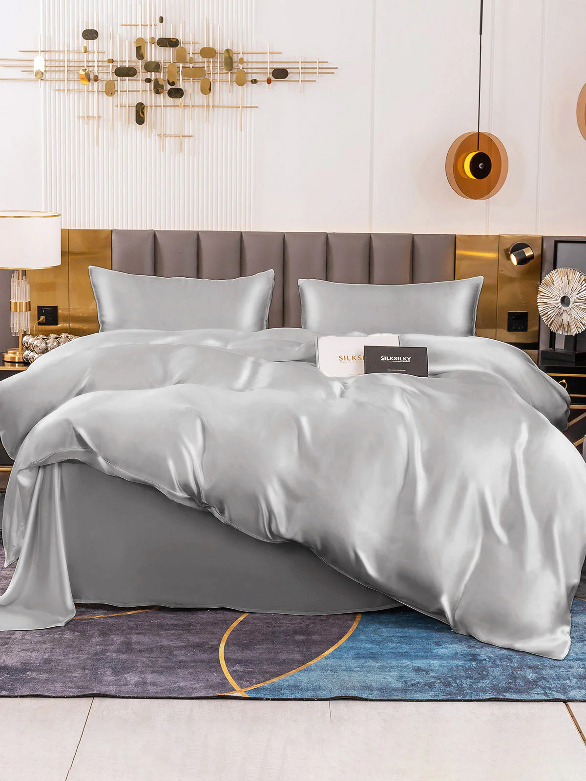 19Momme 4Pcs Silk Set Duvet Cover+Flat Sheet+2x Pillowcases - Image 34