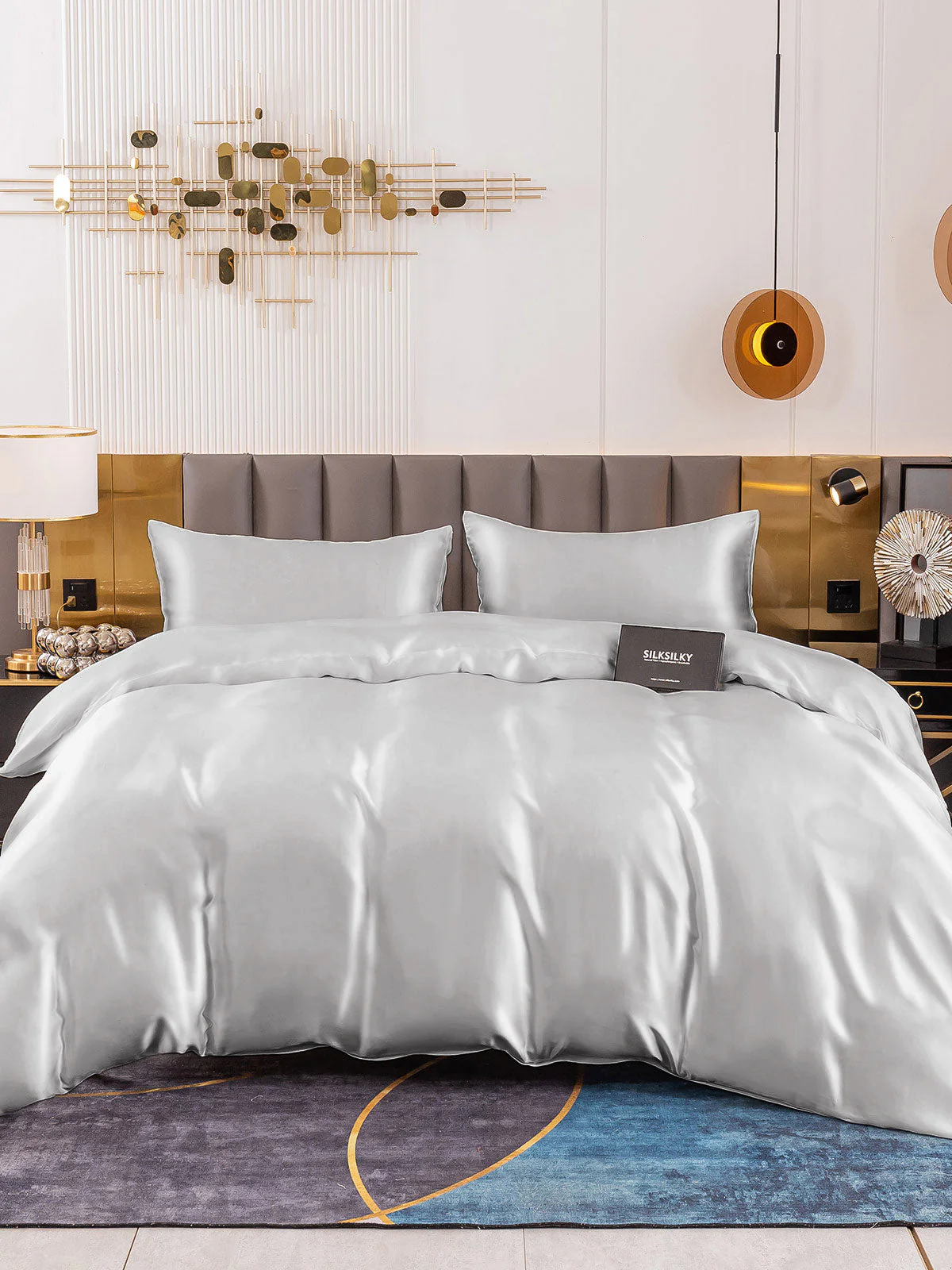 19Momme 4Pcs Silk Set Duvet Cover+Flat Sheet+2x Pillowcases - Image 35