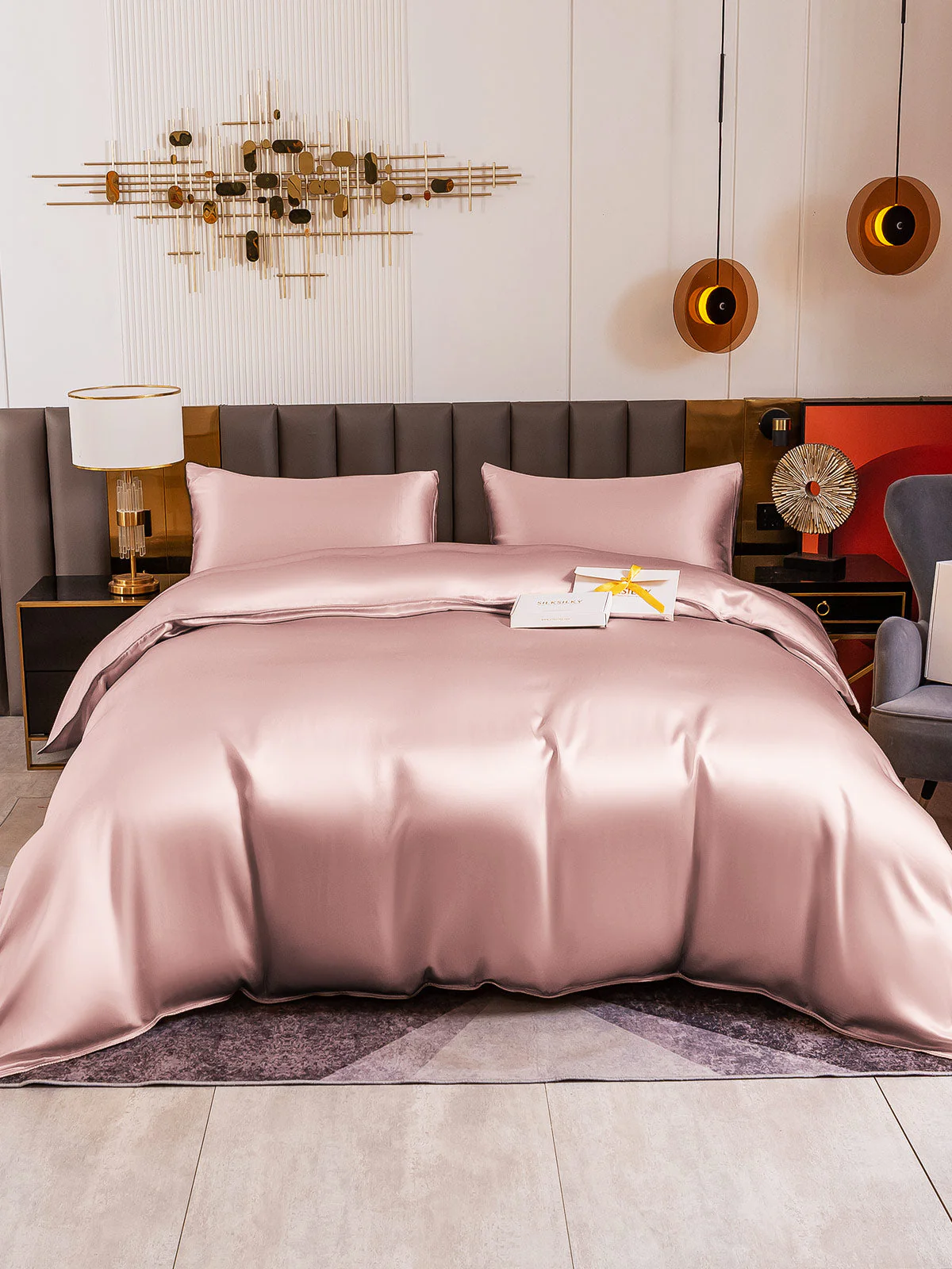 19Momme 4Pcs Silk Set Duvet Cover+Flat Sheet+2x Pillowcases - Image 48