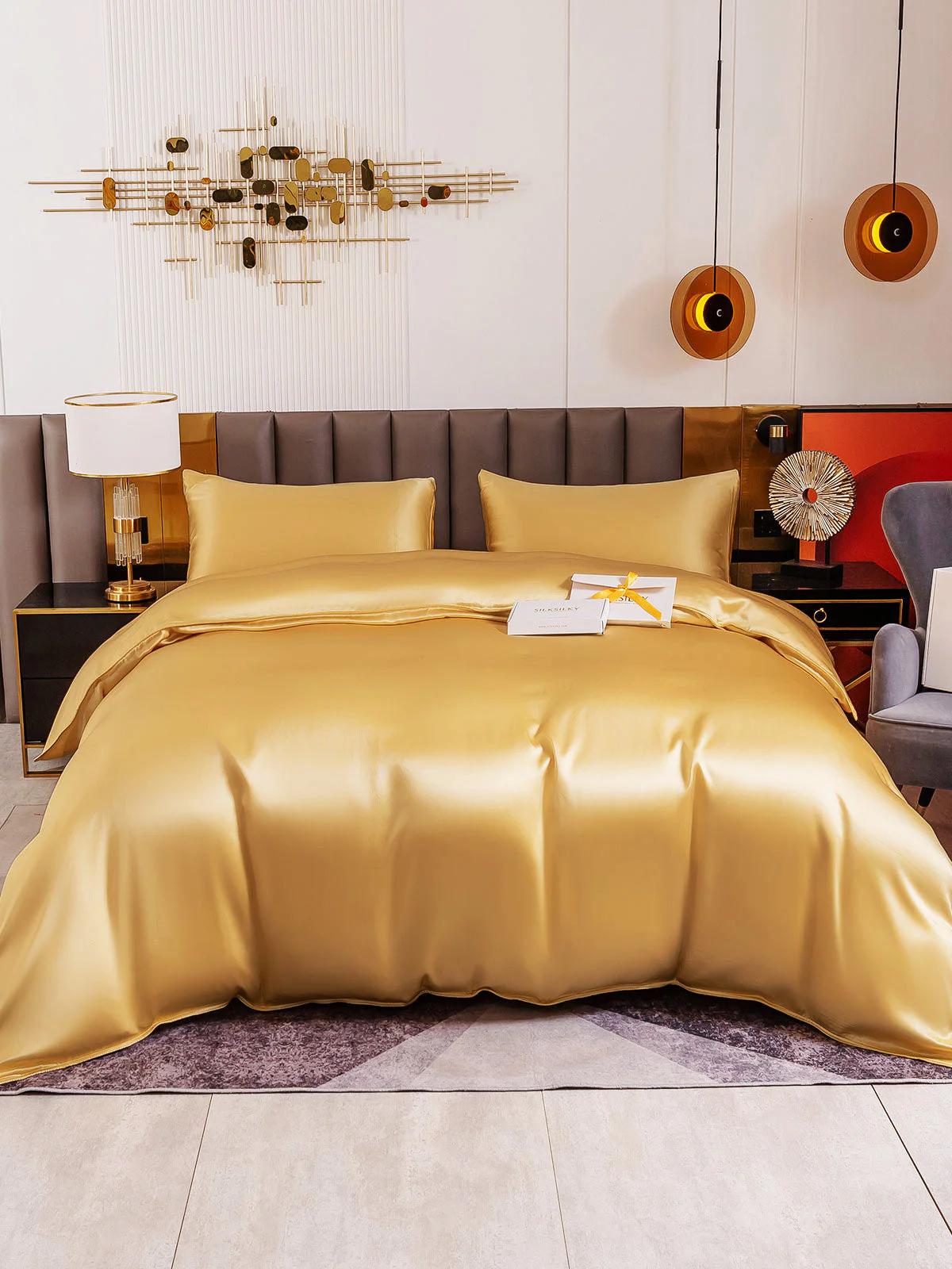 19Momme 4Pcs Silk Set Duvet Cover+Flat Sheet+2x Pillowcases - Image 5