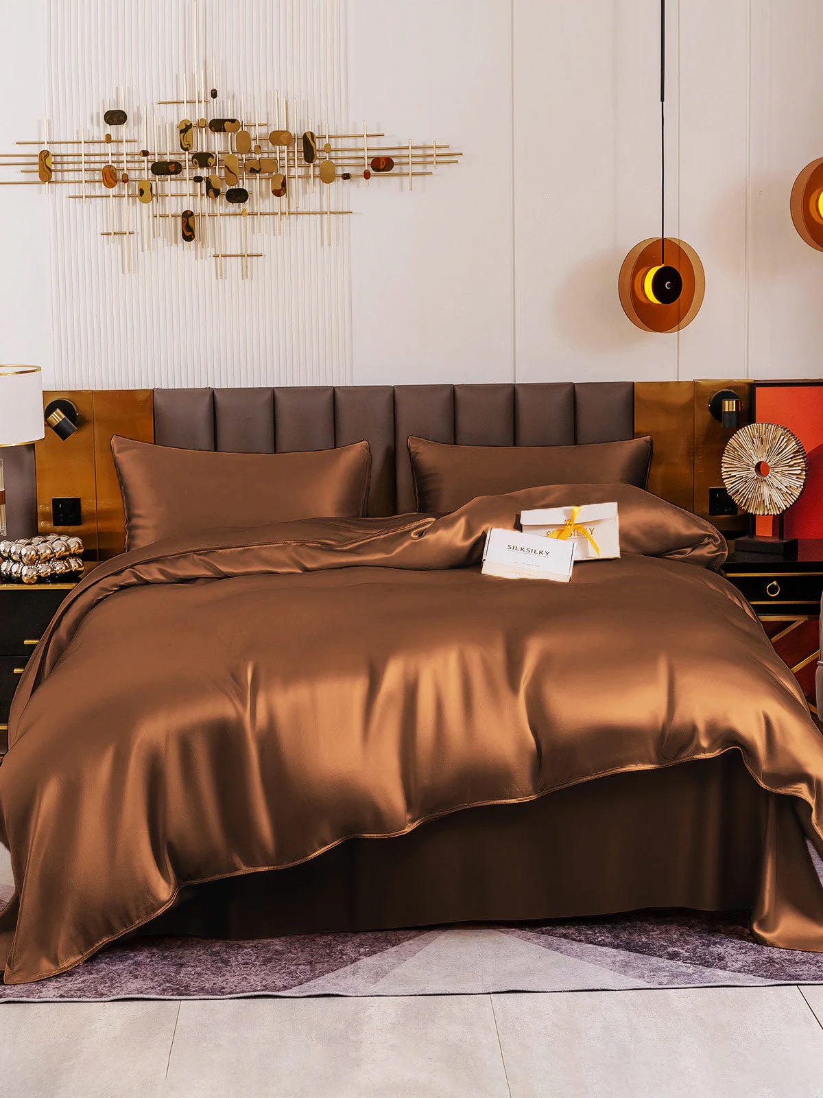 19Momme 4Pcs Silk Set Duvet Cover+Flat Sheet+2x Pillowcases - Image 61