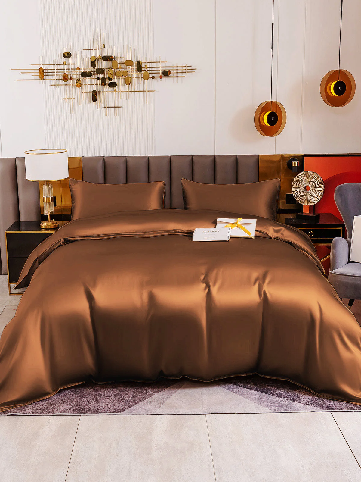 19Momme 4Pcs Silk Set Duvet Cover+Flat Sheet+2x Pillowcases - Image 64