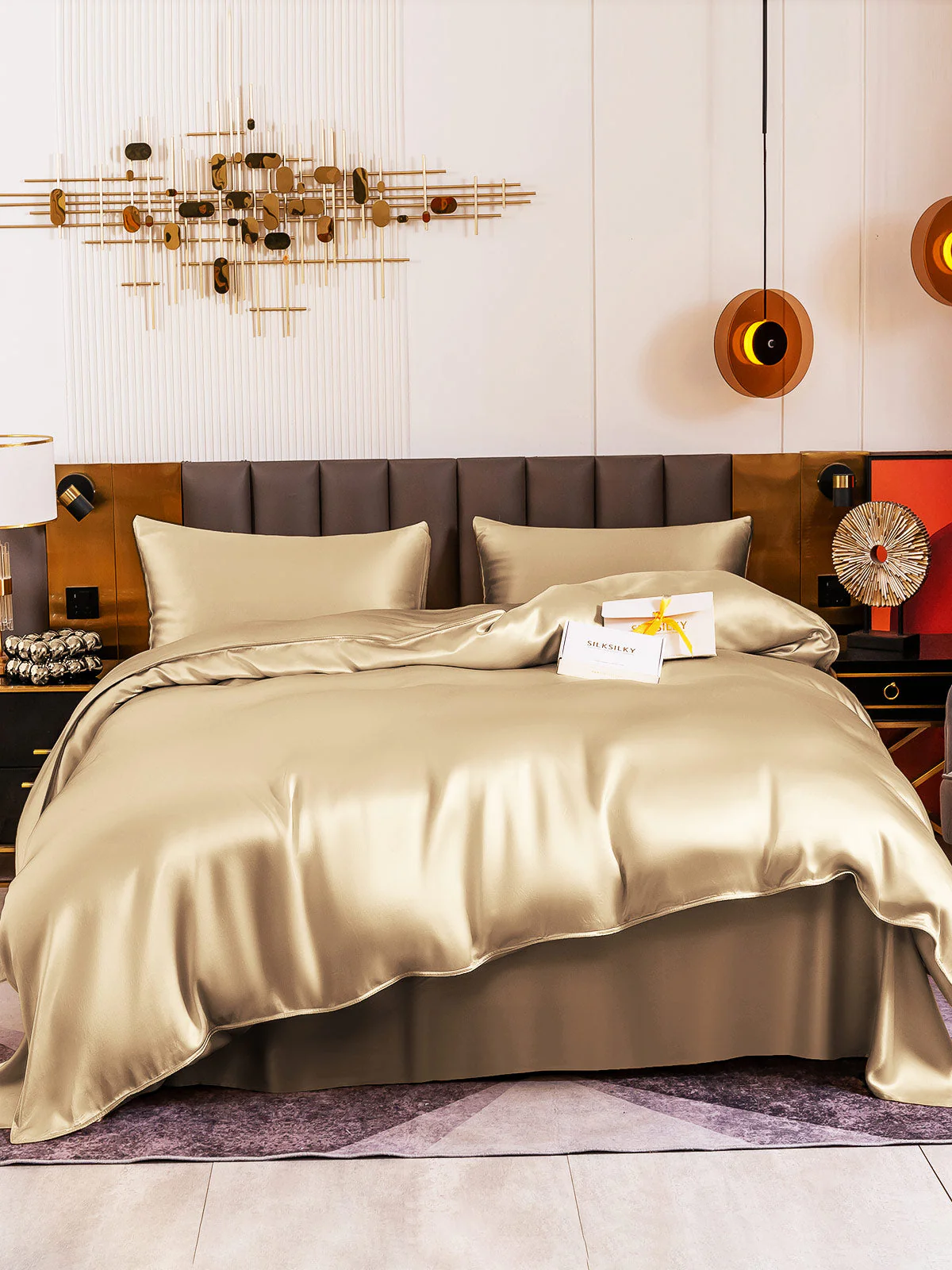19Momme 4Pcs Silk Set Duvet Cover+Flat Sheet+2x Pillowcases - Image 71