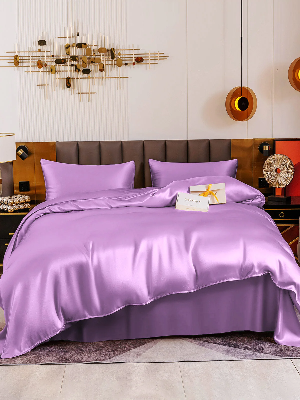 19Momme 4Pcs Silk Set Duvet Cover+Flat Sheet+2x Pillowcases - Image 76