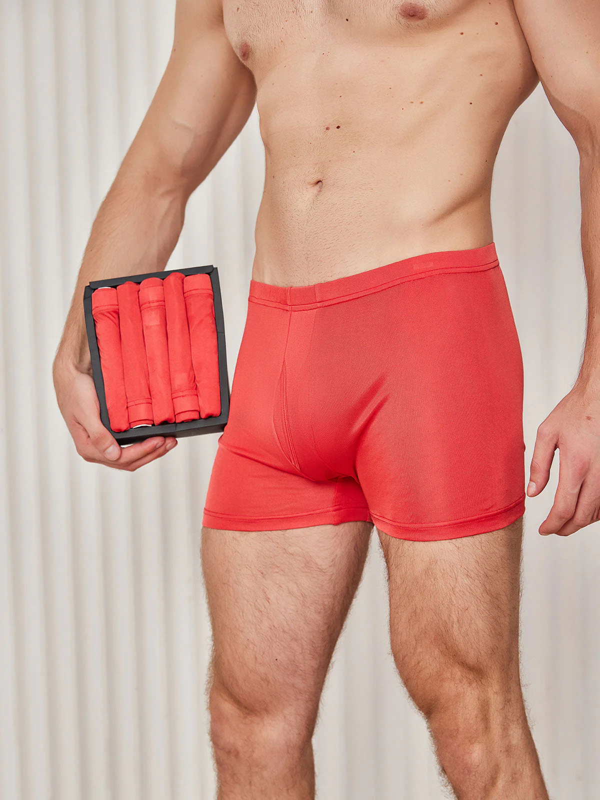 5Pcs Pure Silk Men‘s Boxer Briefs with Fly Opening - Image 12