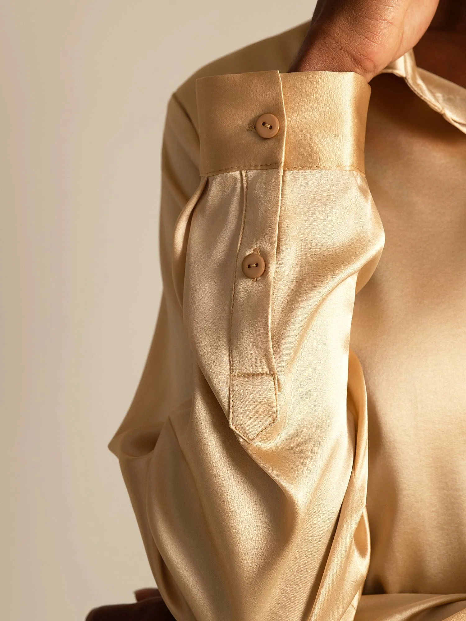 Clearance(Ships to UK Only) - 19Momme Silk Long Sleeve Lapel Collar Women's Shirt - Image 7