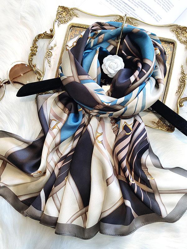 Blue Serenity Long Silk Scarf - Image 2