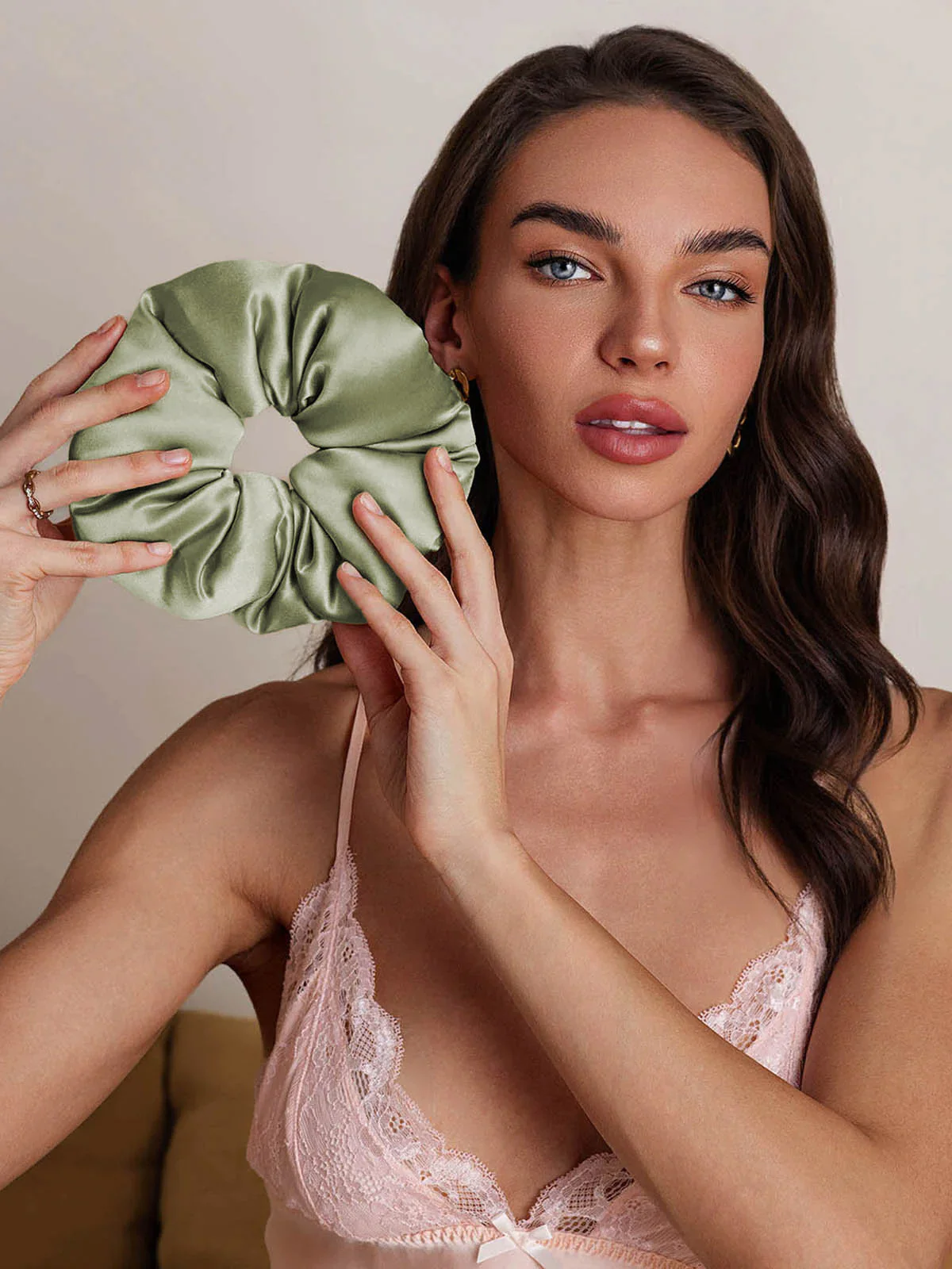 Pure Silk Soft Oversized Hair Scrunchie - 8cm - Image 21