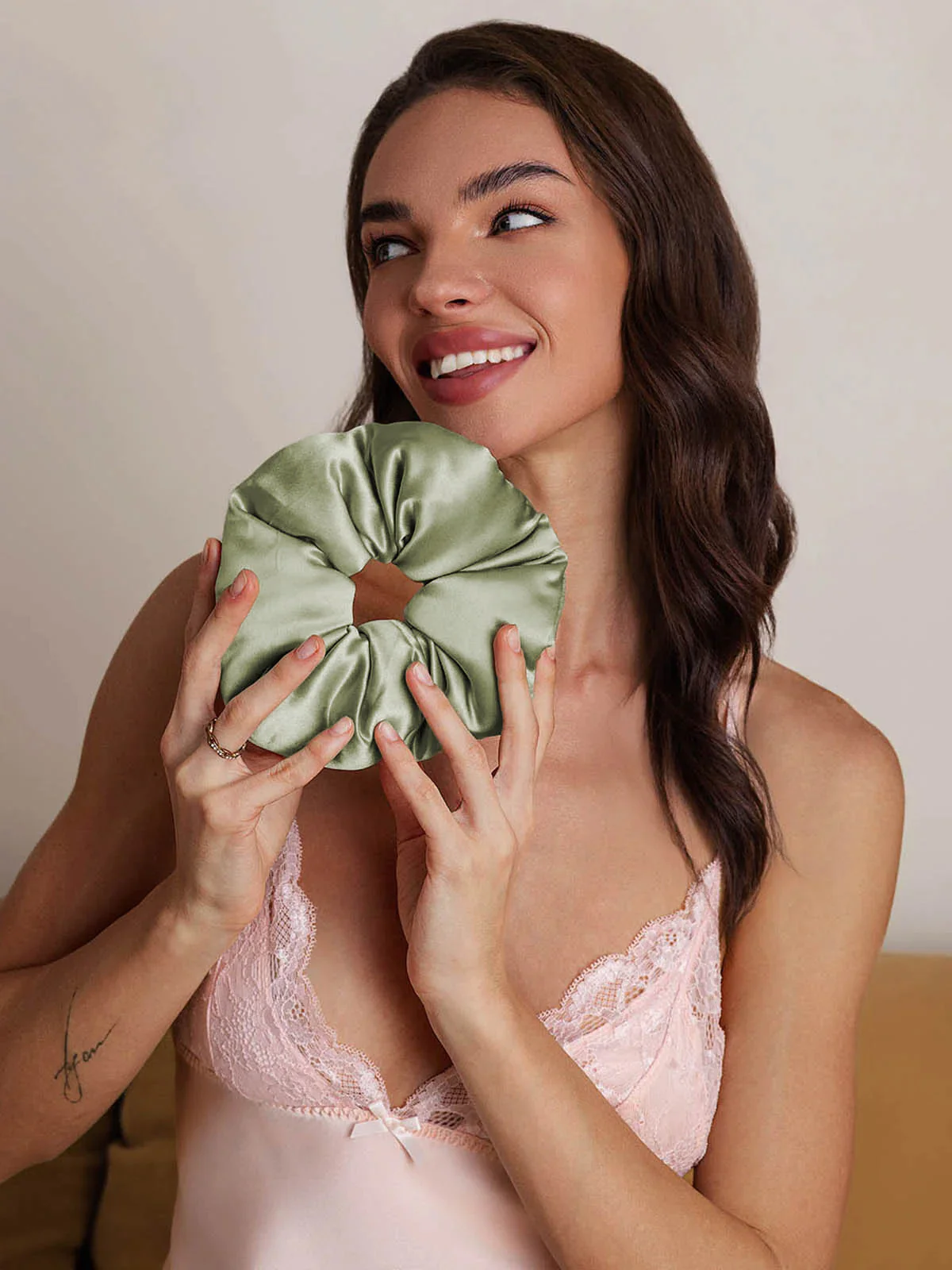 Pure Silk Soft Oversized Hair Scrunchie - 8cm - Image 22