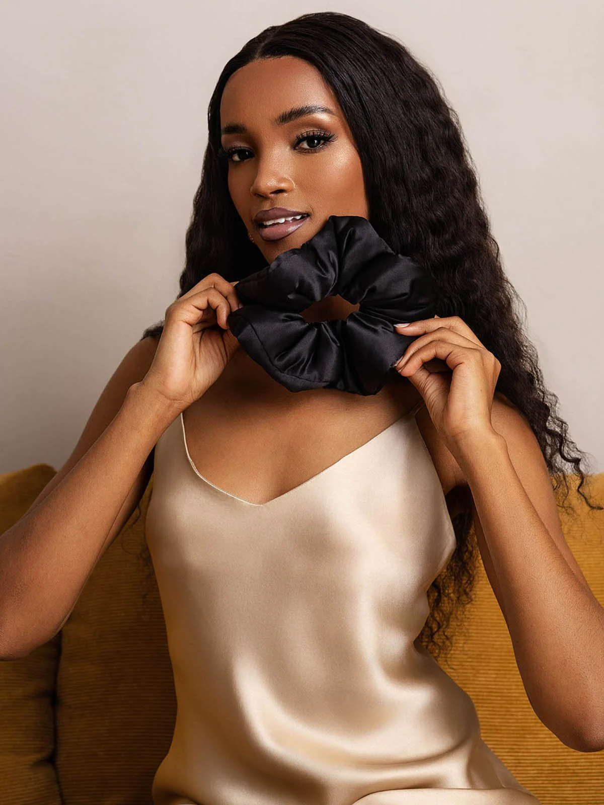 Pure Silk Soft Oversized Hair Scrunchie - 8cm - Image 26