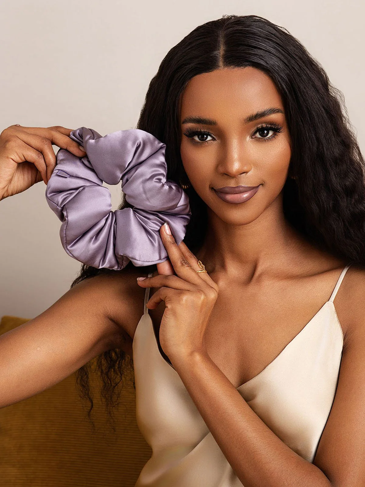 Pure Silk Soft Oversized Hair Scrunchie - 8cm - Image 35