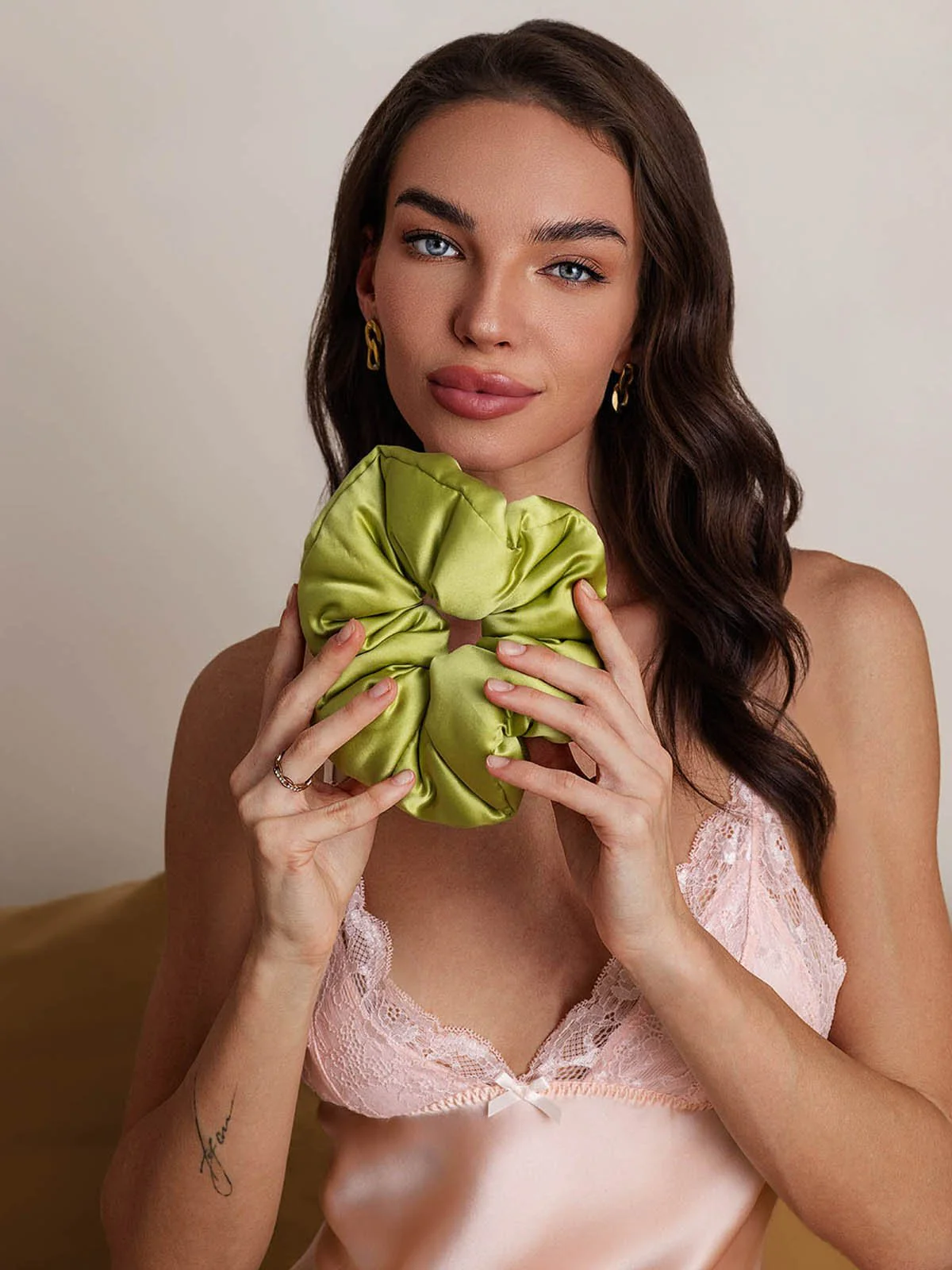 Pure Silk Soft Oversized Hair Scrunchie - 8cm - Image 39