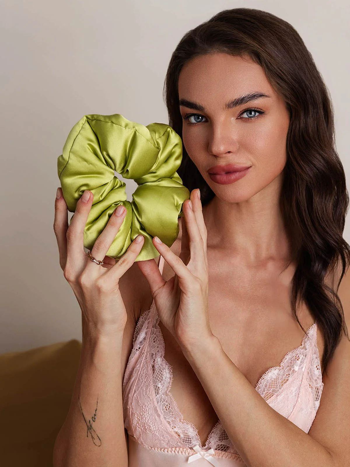 Pure Silk Soft Oversized Hair Scrunchie - 8cm - Image 41