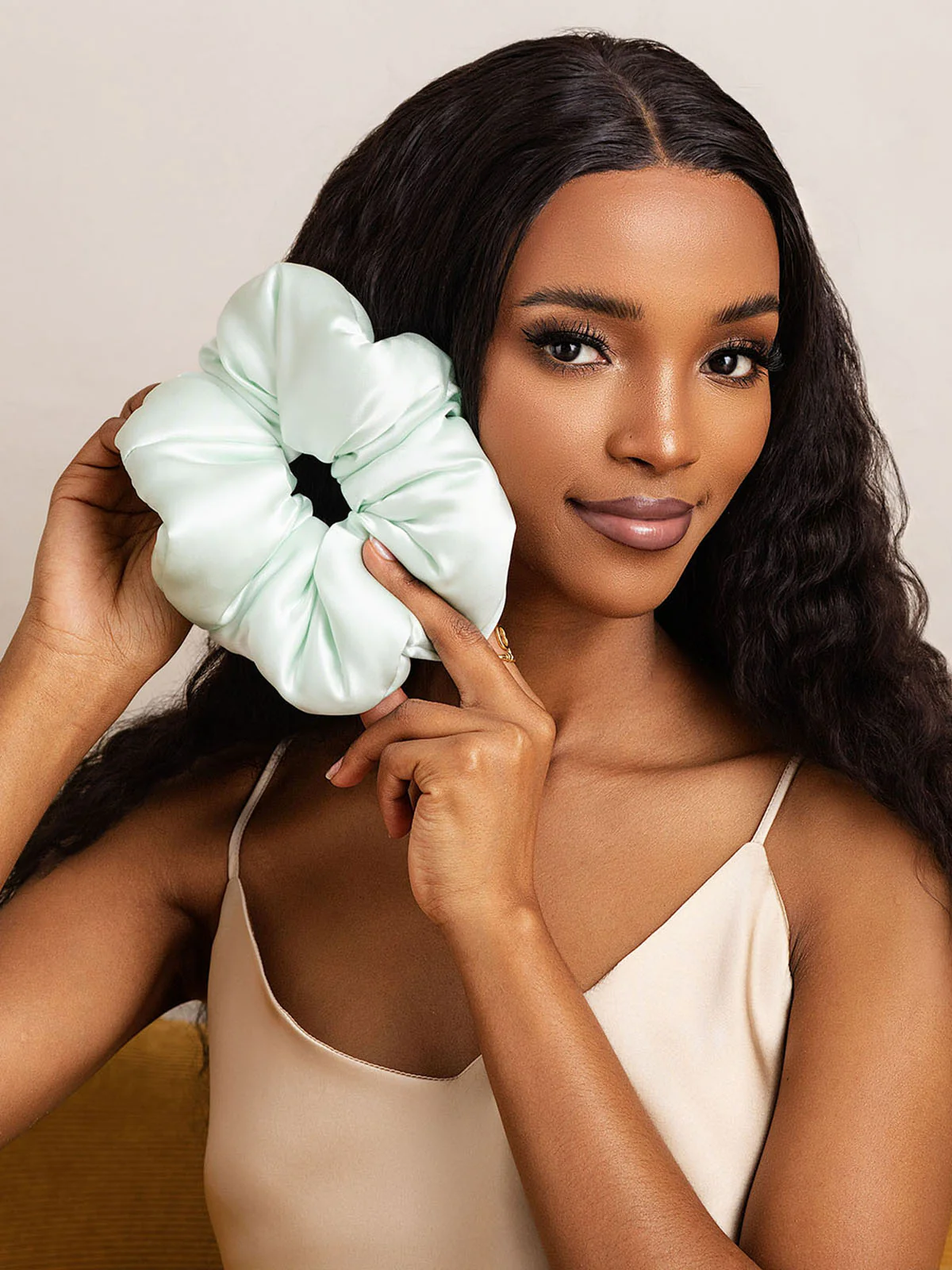 Pure Silk Soft Oversized Hair Scrunchie - 8cm - Image 44
