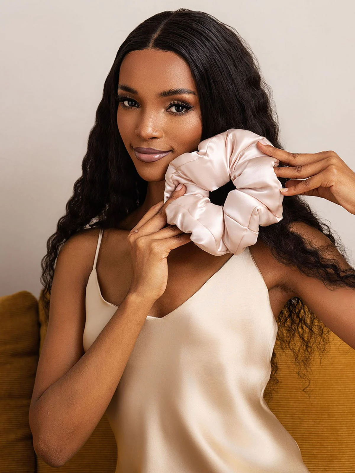 Pure Silk Soft Oversized Hair Scrunchie - 8cm - Image 48