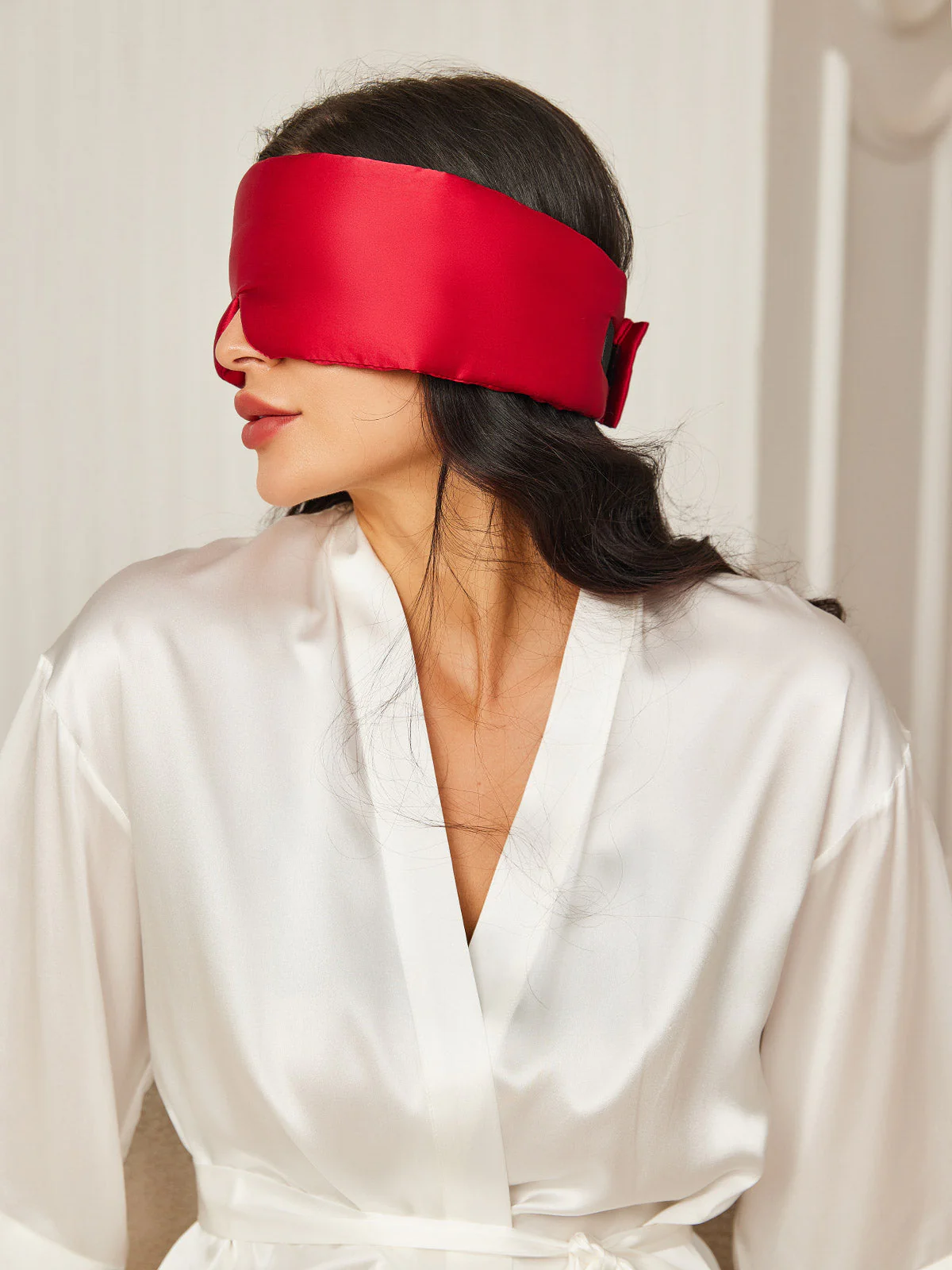 Adjustable Velcro Wrap-Around Silk Sleep Eye Mask - Image 36