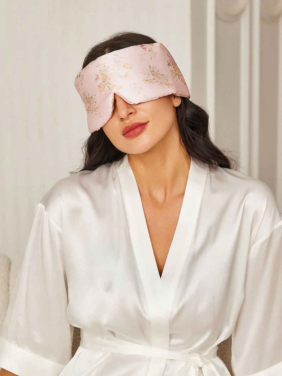 Adjustable Velcro Wrap-Around Silk Sleep Eye Mask - Image 37