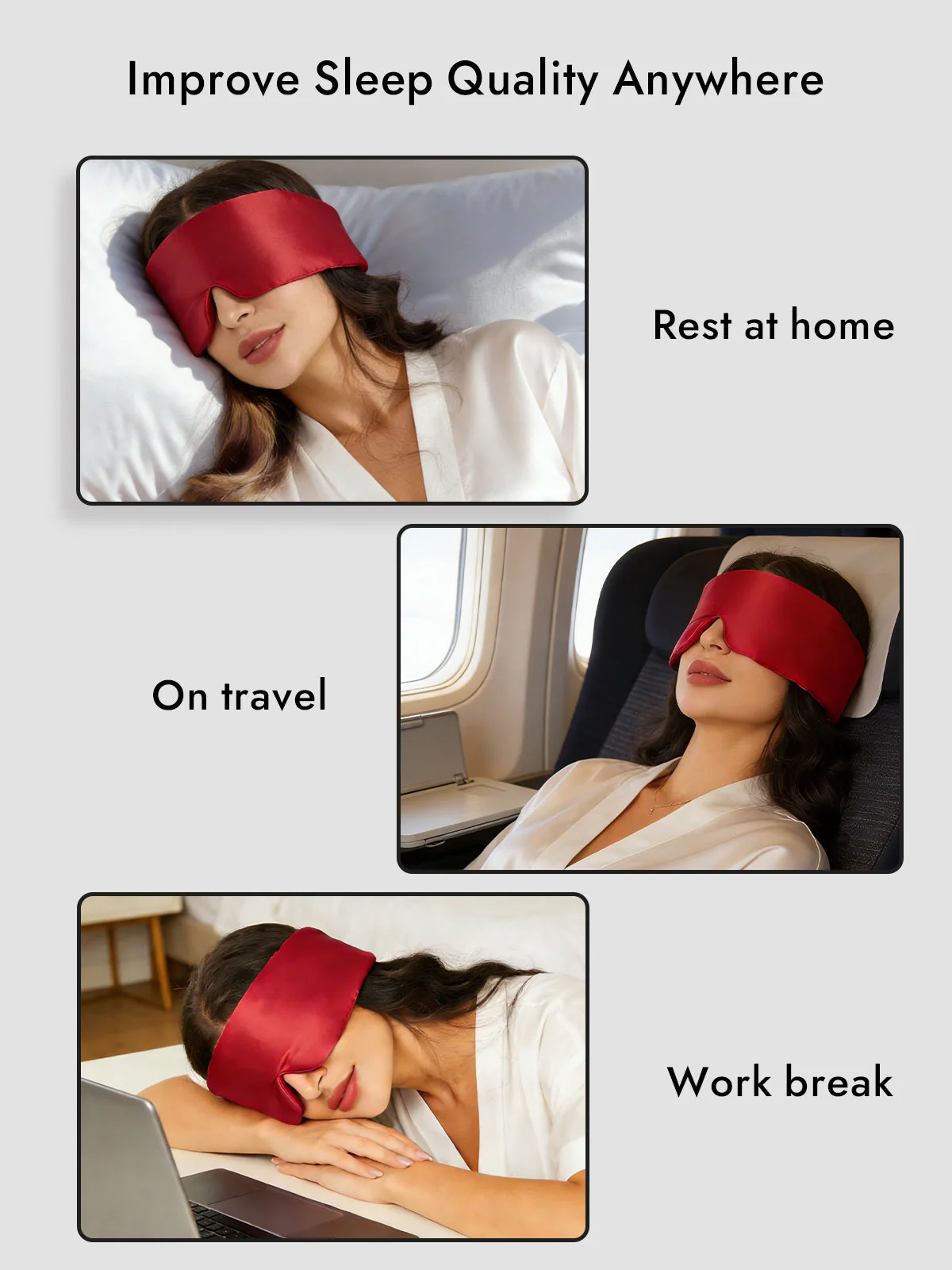 Elegant One Piece Silk Sleep Eye Mask - Image 60
