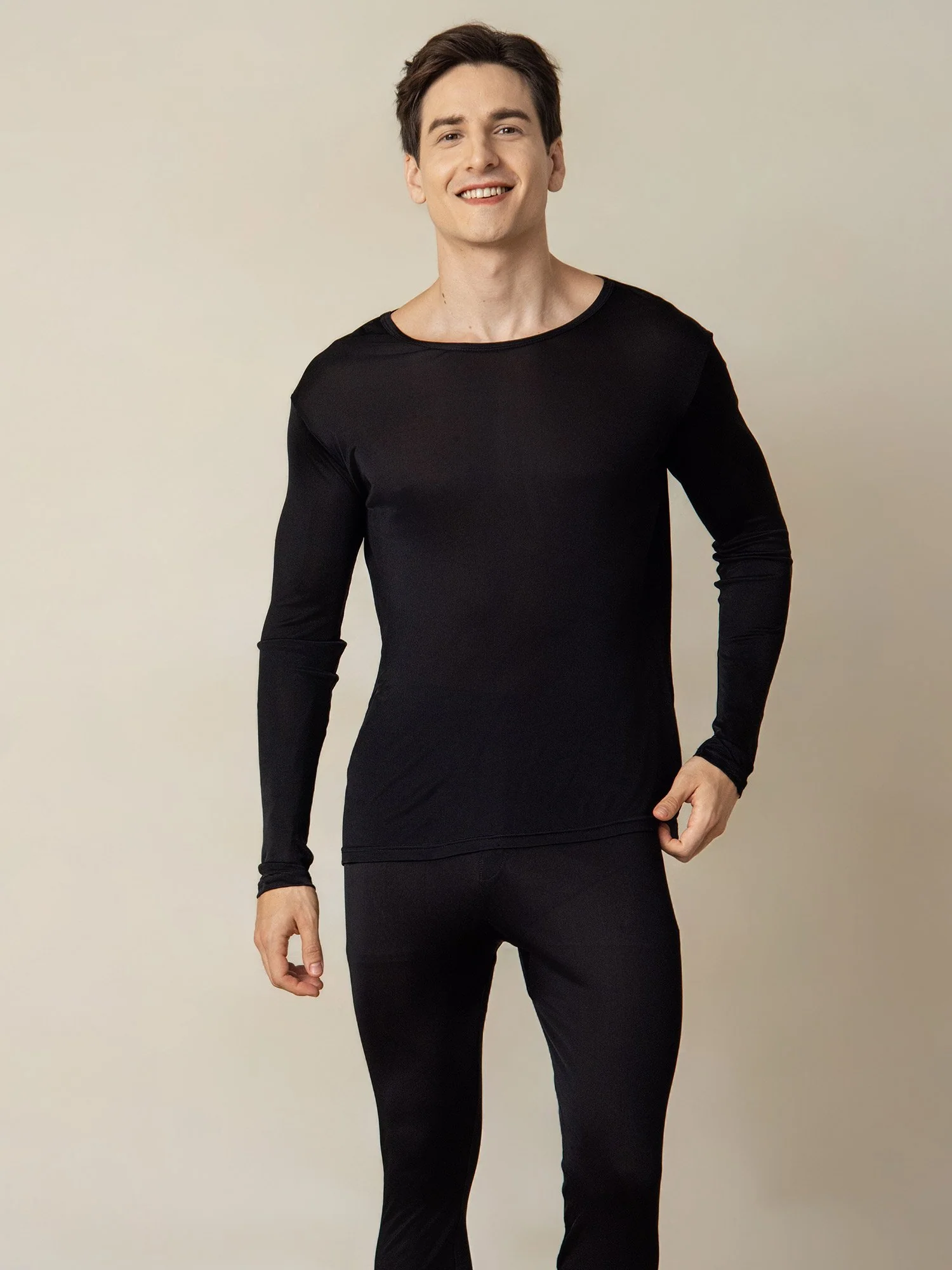 Men's Silk Jersey Long Sleeve Long Johns - Image 10