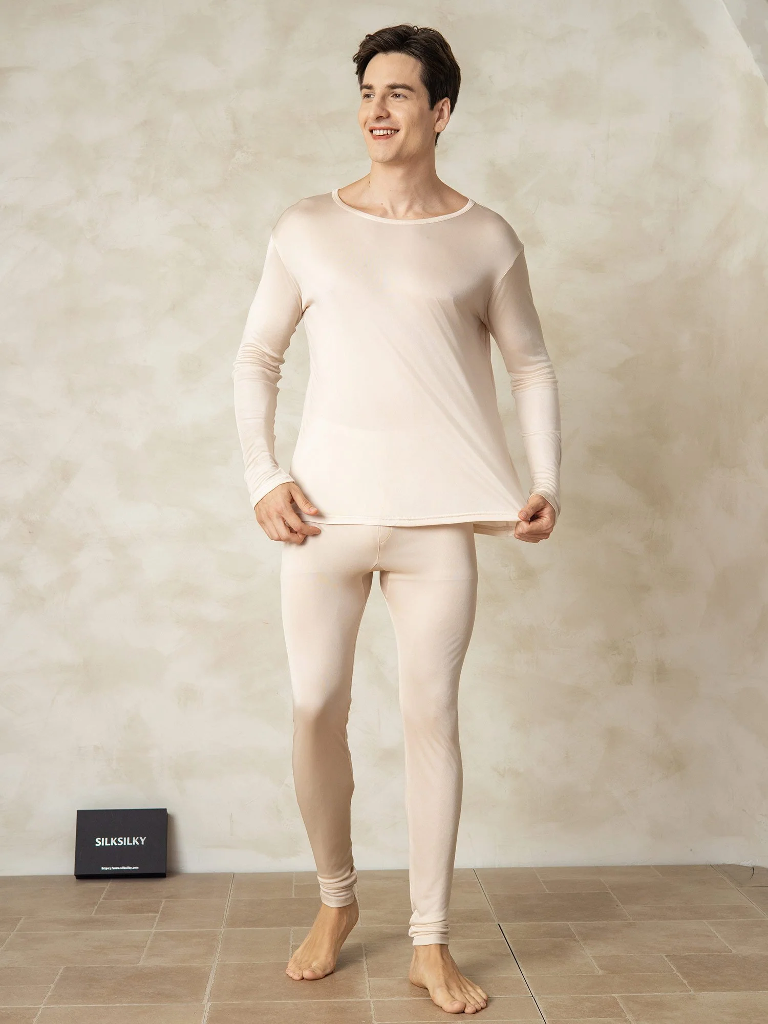 Men's Silk Jersey Long Sleeve Long Johns - Image 14