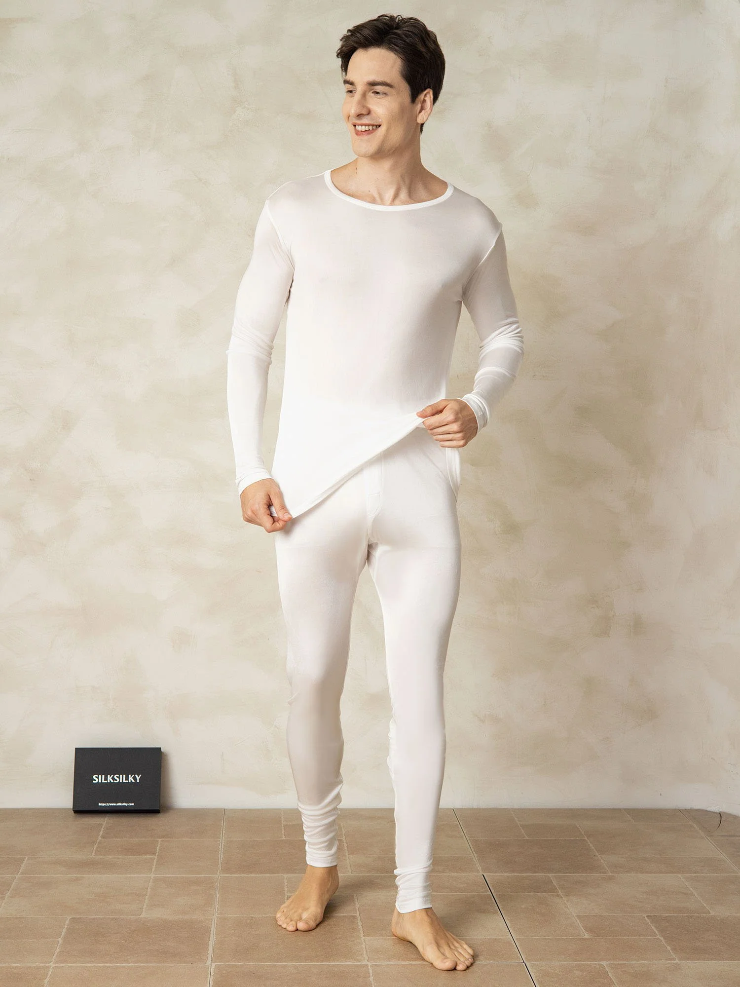 Men's Silk Jersey Long Sleeve Long Johns - Image 20