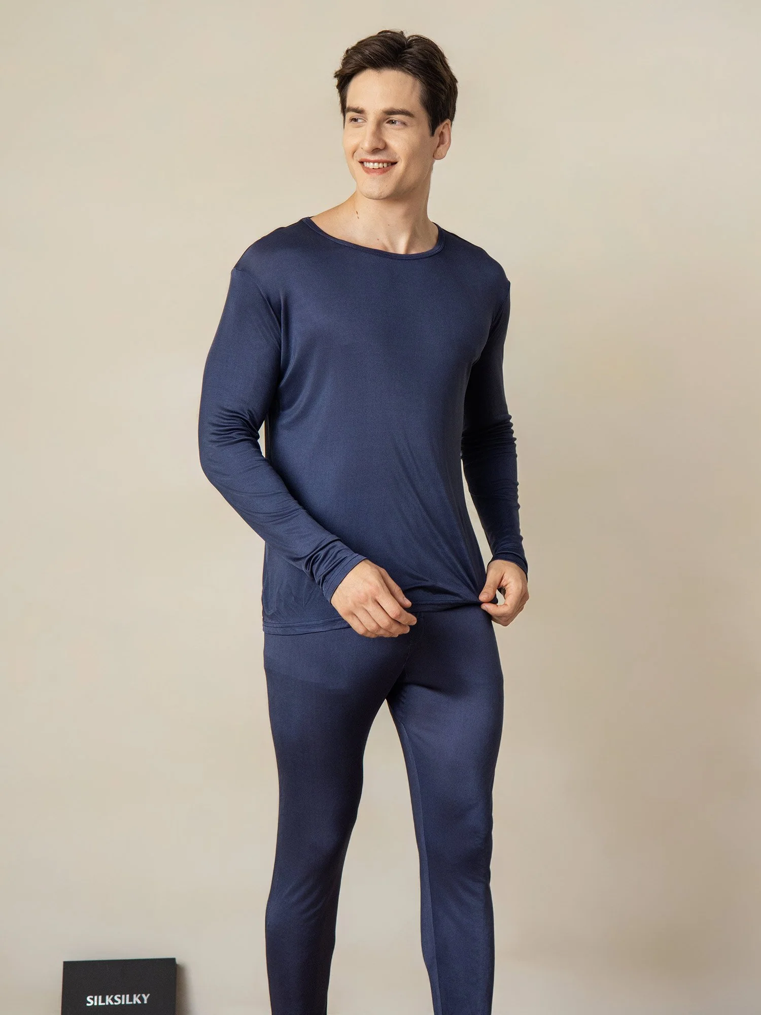 Men's Silk Jersey Long Sleeve Long Johns - Image 24