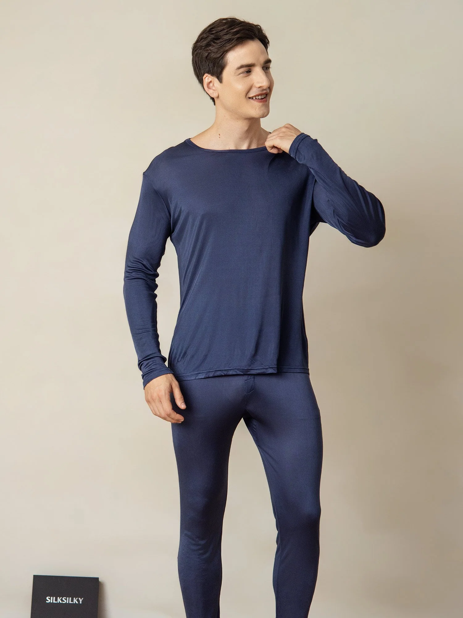 Men's Silk Jersey Long Sleeve Long Johns - Image 25