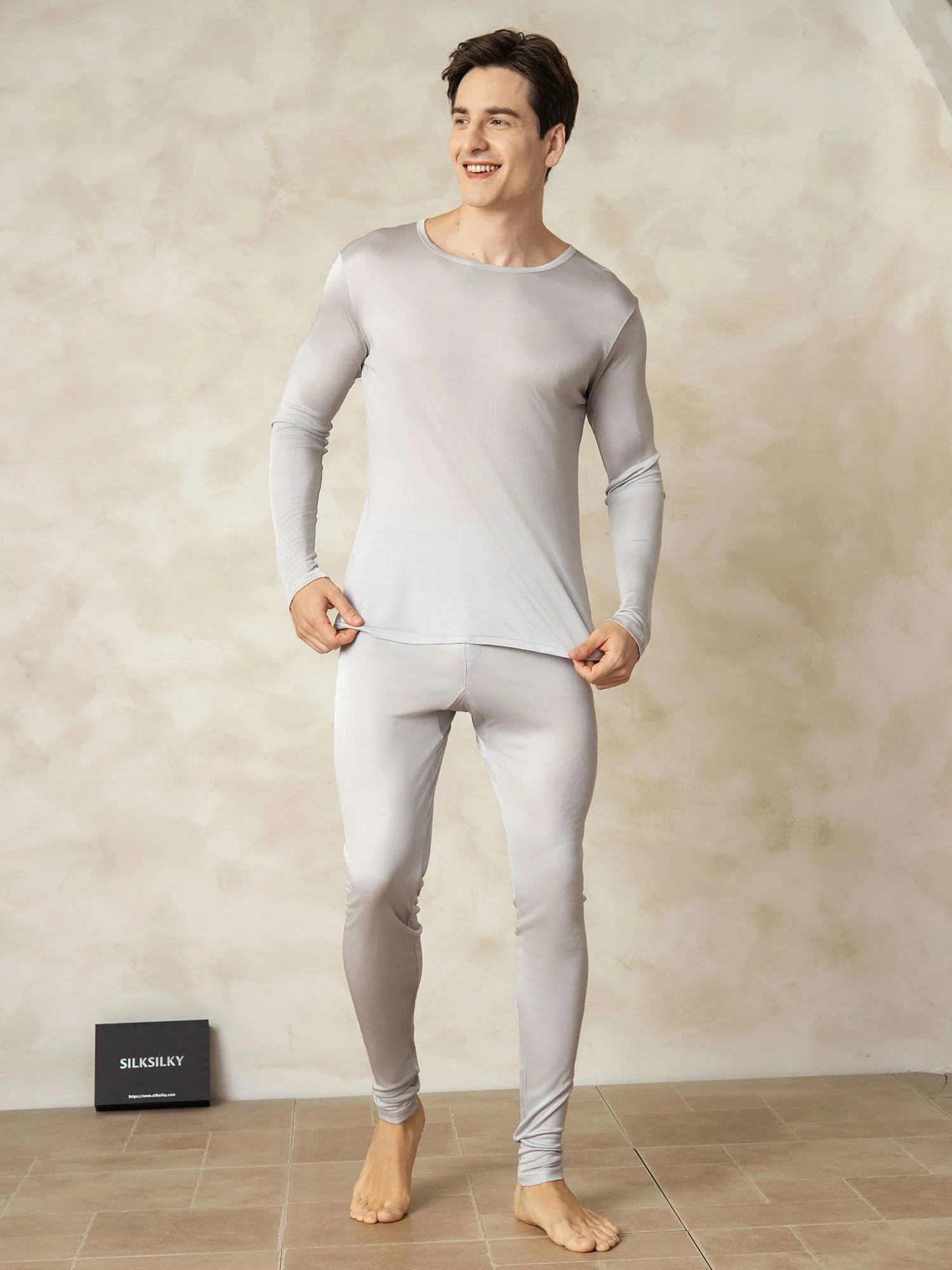 Men's Silk Jersey Long Sleeve Long Johns - Image 3