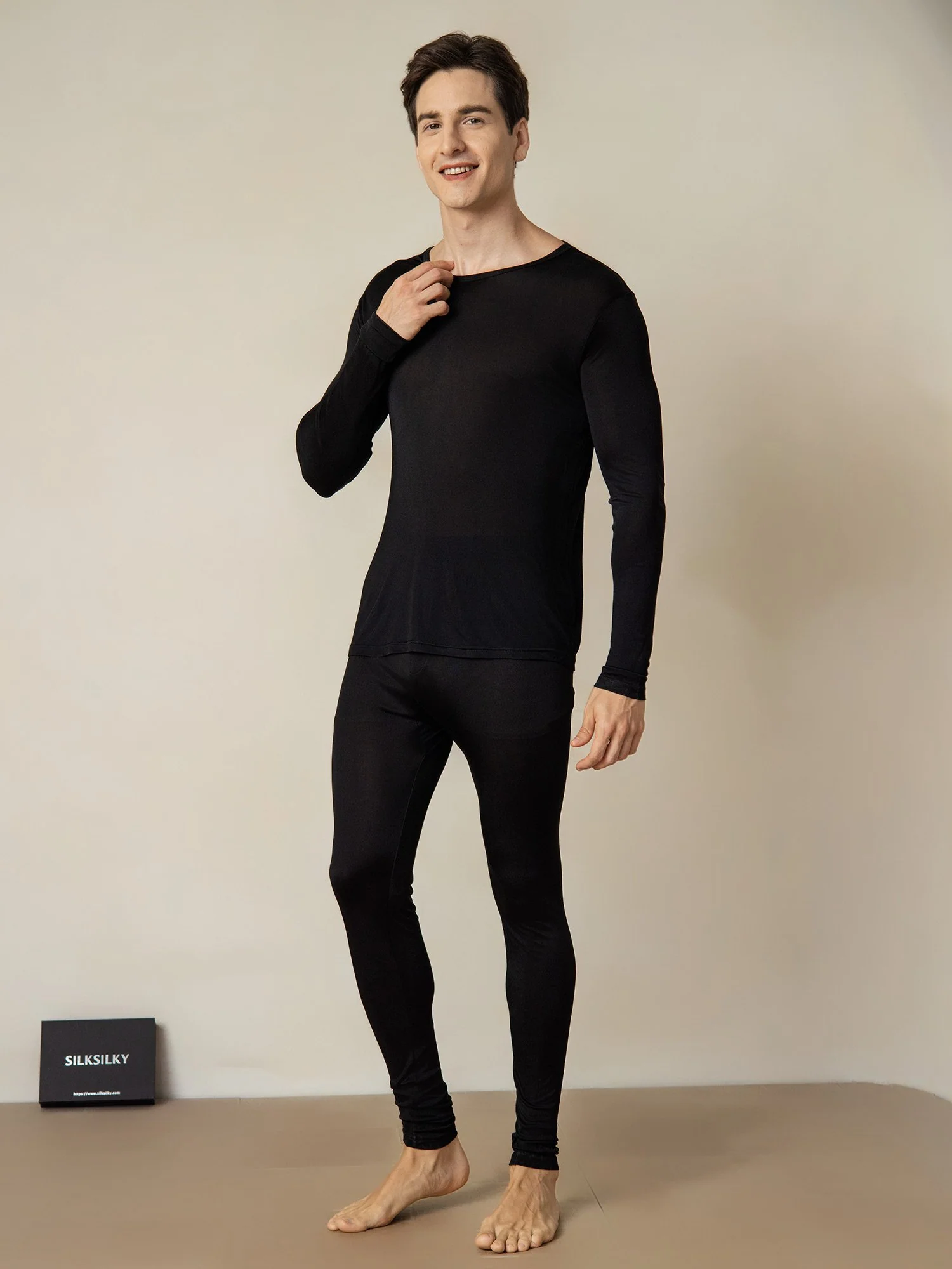 Men's Silk Jersey Long Sleeve Long Johns - Image 7