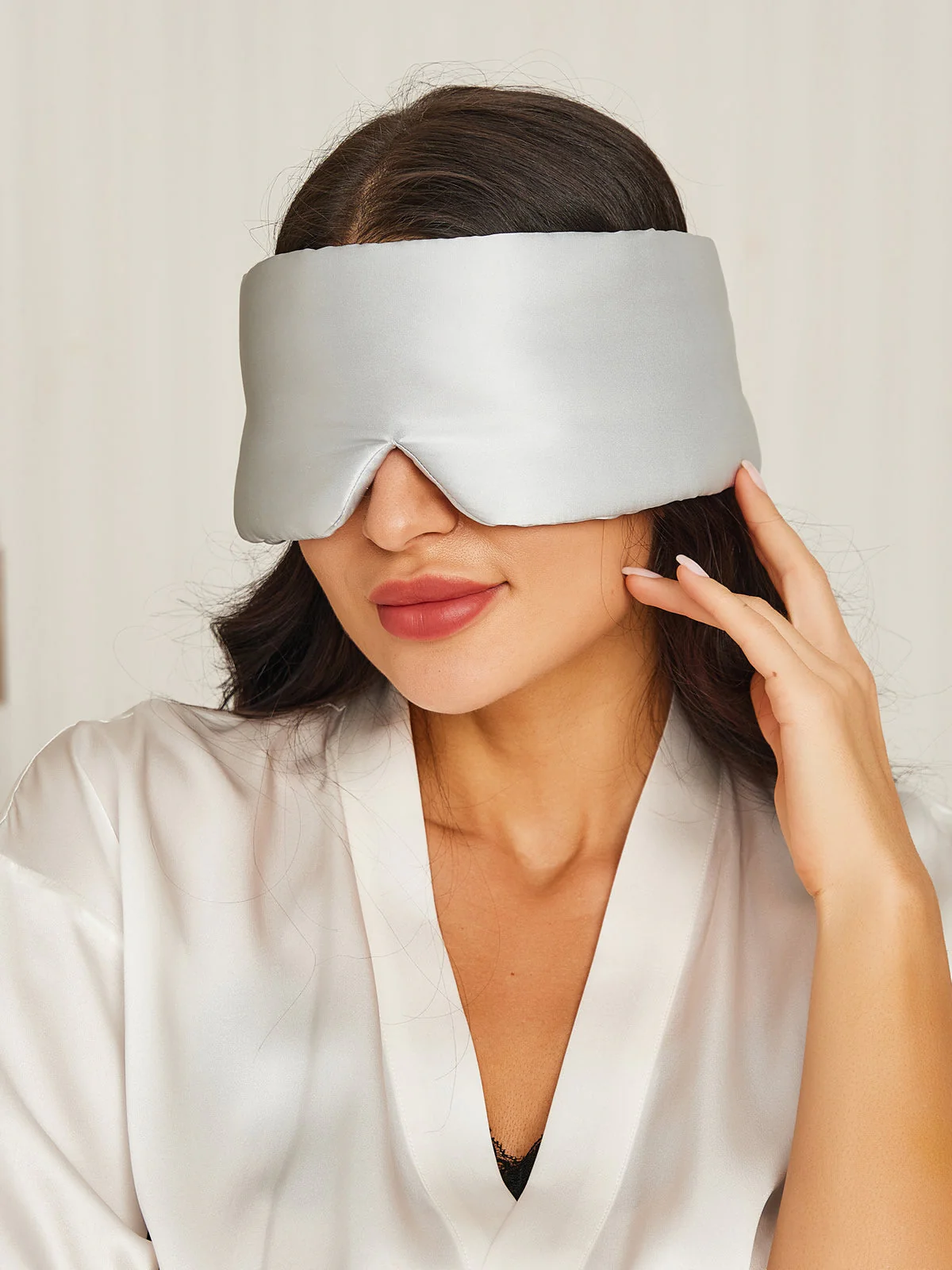 One Piece Silk Sleep Eye Mask With Velcro - Image 28