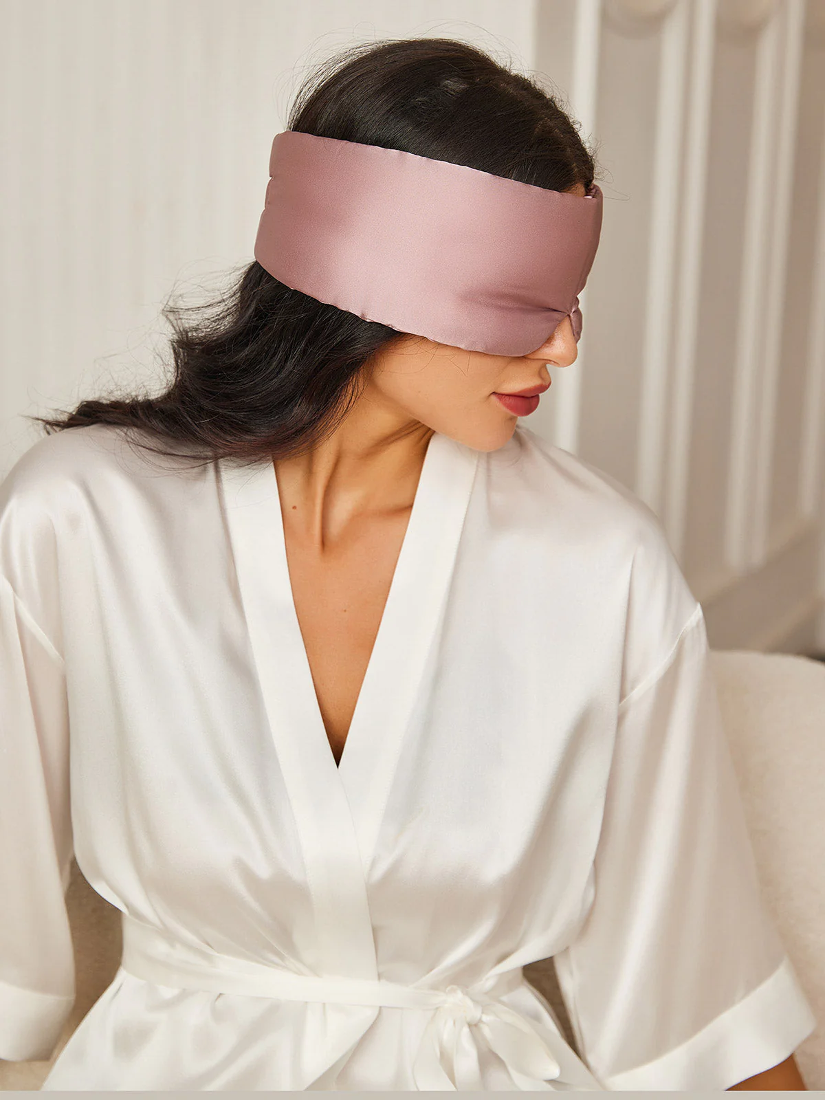 One Piece Silk Sleep Eye Mask With Velcro - Image 43