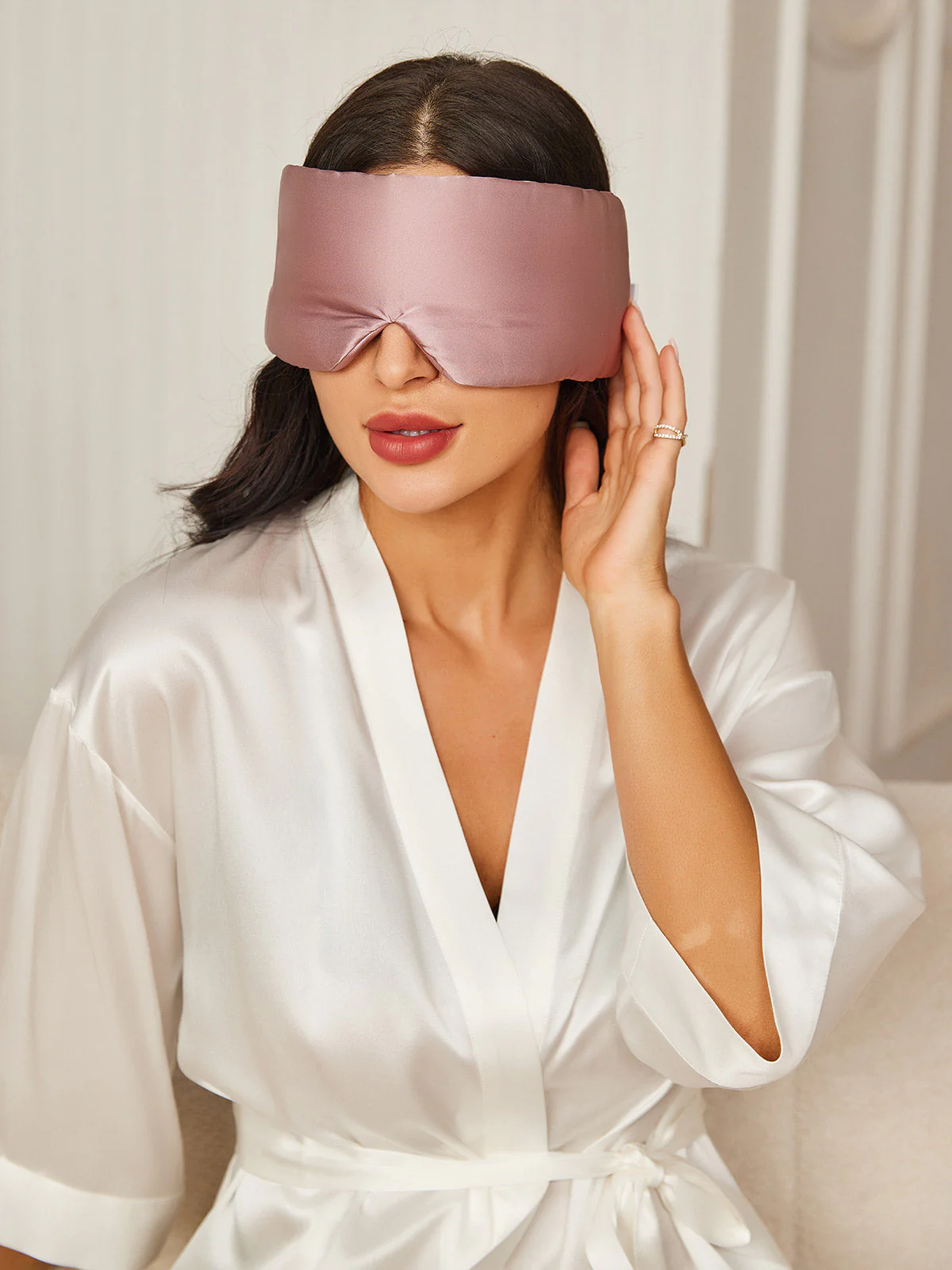 One Piece Silk Sleep Eye Mask With Velcro - Image 44