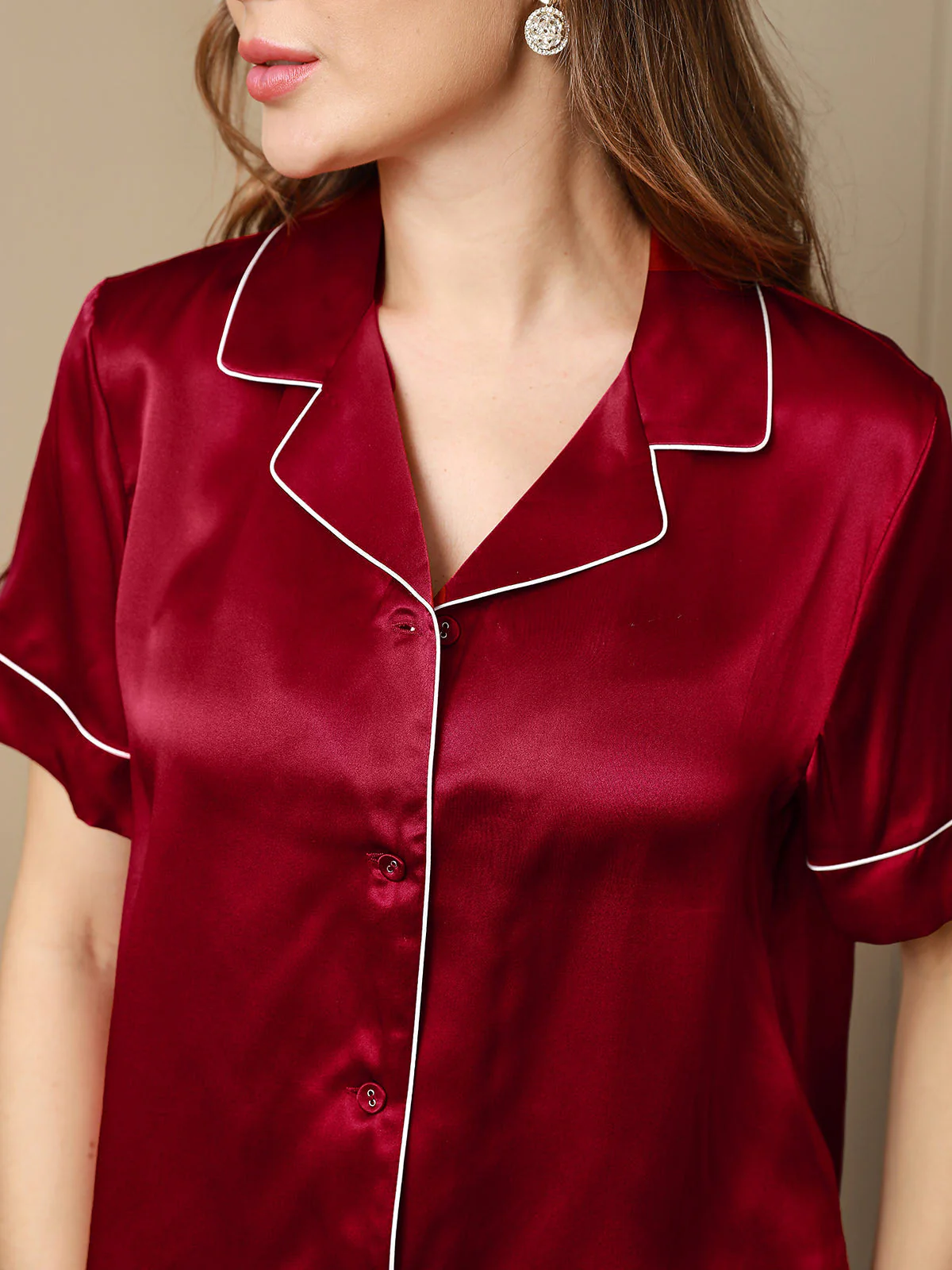 Women's Pure Silk Short Sleeve Pyjamas Set - Image 28
