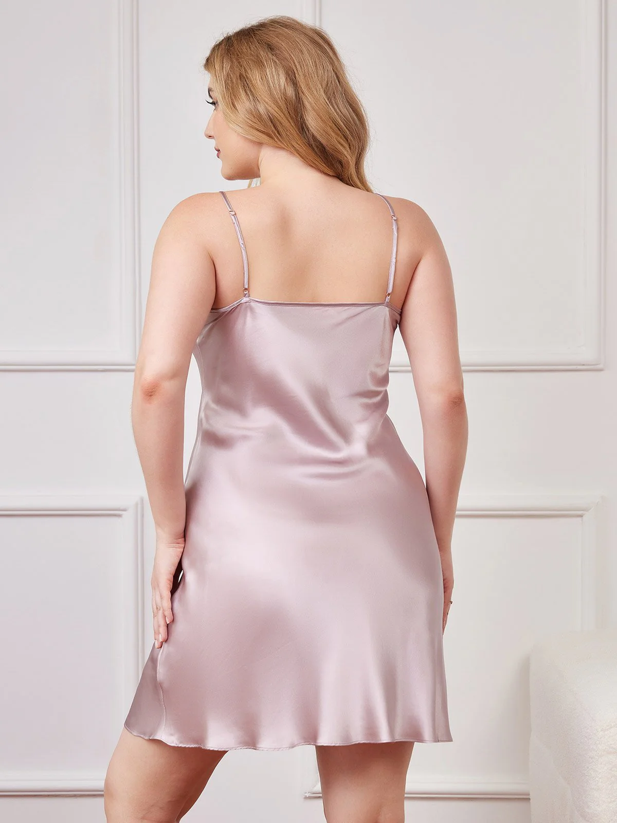 Plus Size Pure Silk Sexy Chemise Slip Nightdress - Image 23