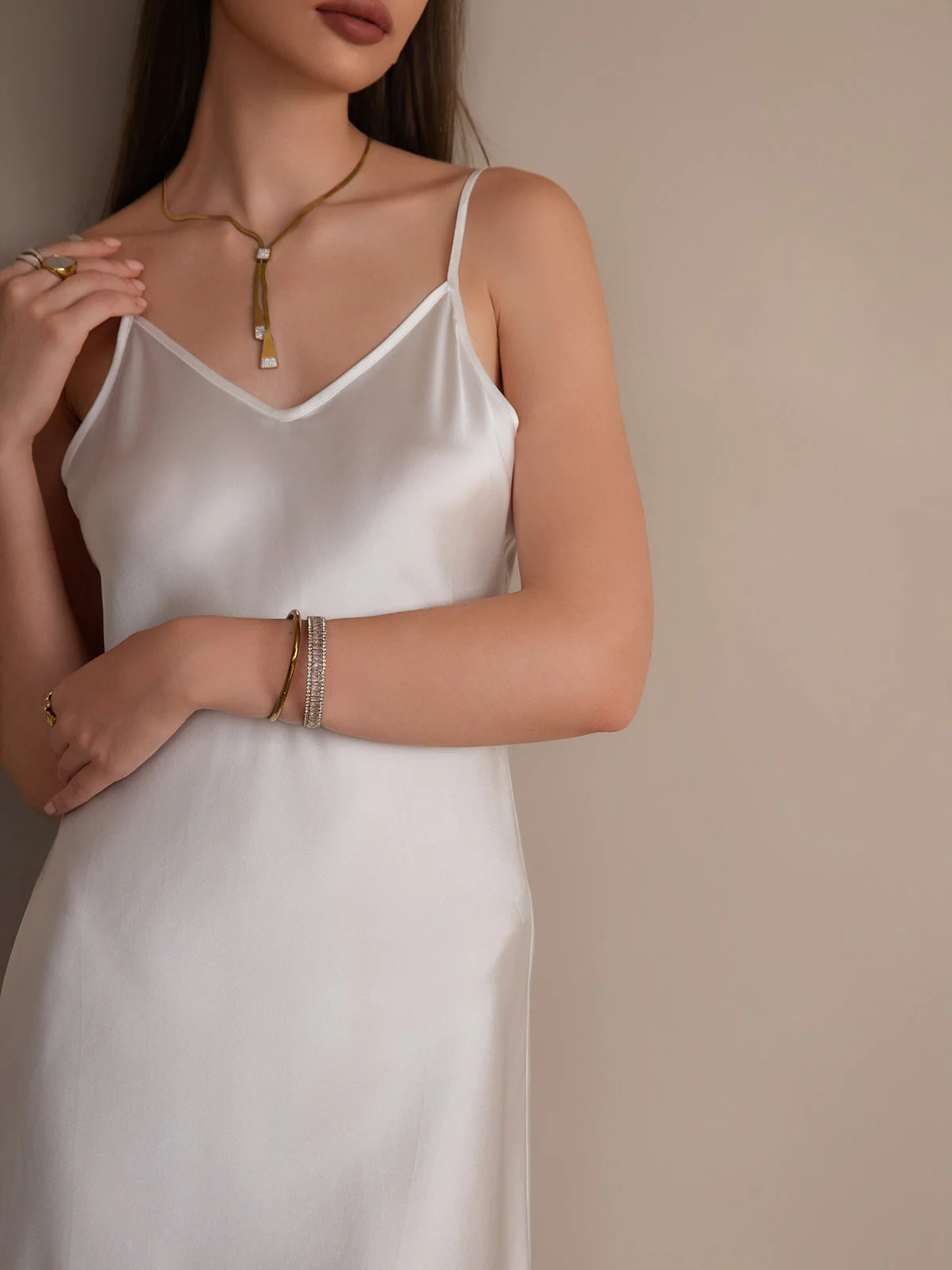 Pure Silk Spaghetti Strap Short Dress - Image 20