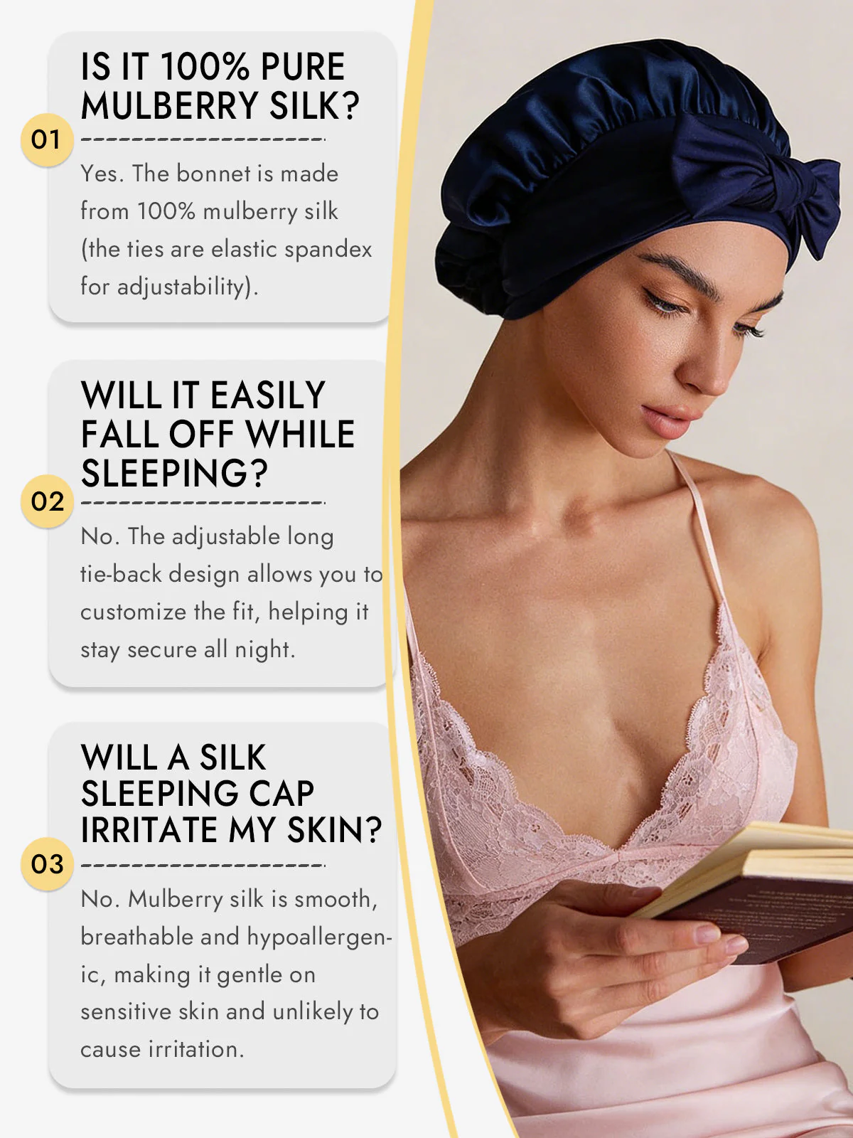 Pure Silk Bowknot Tie Bonnet - Image 36
