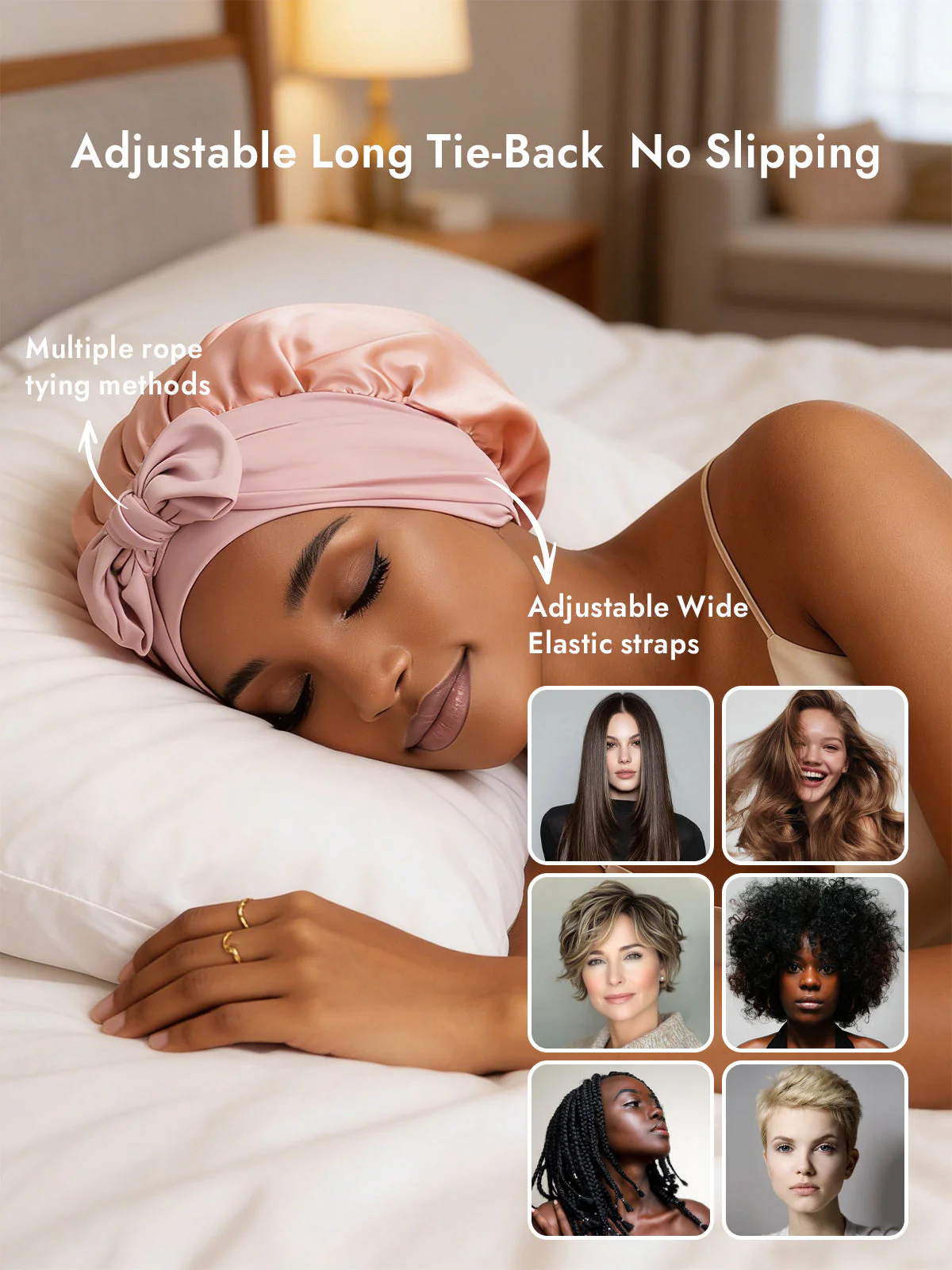 Pure Silk Bowknot Tie Bonnet - Image 4