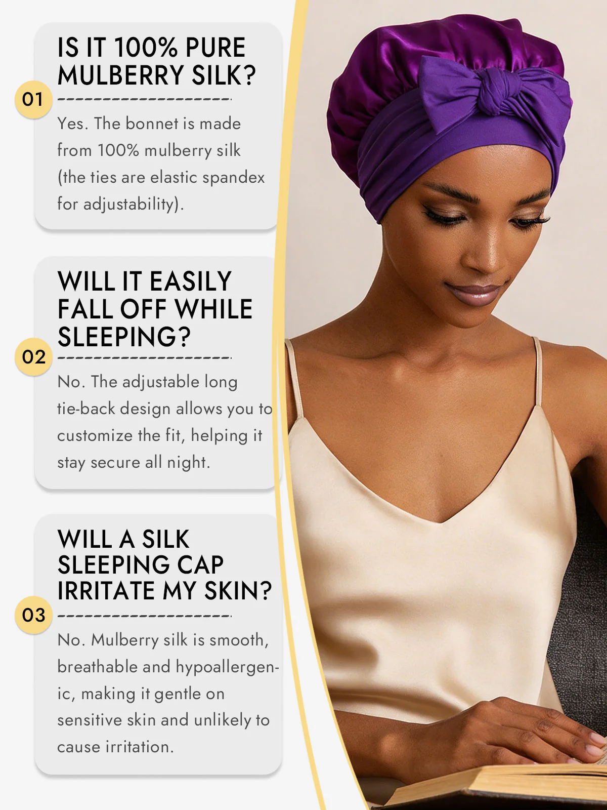 Pure Silk Bowknot Tie Bonnet - Image 54