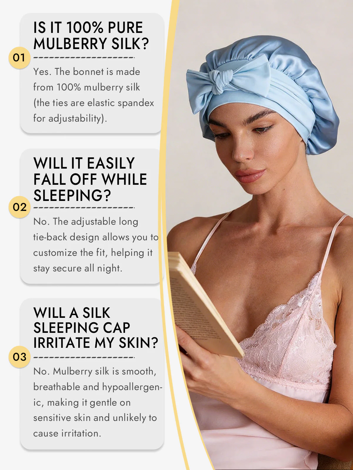 Pure Silk Bowknot Tie Bonnet - Image 60