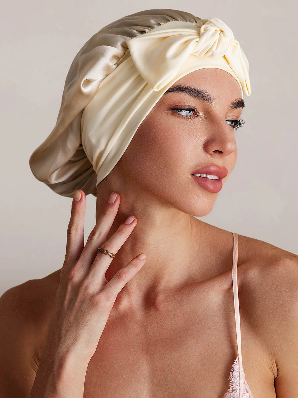 Pure Silk Bowknot Tie Bonnet - Image 73