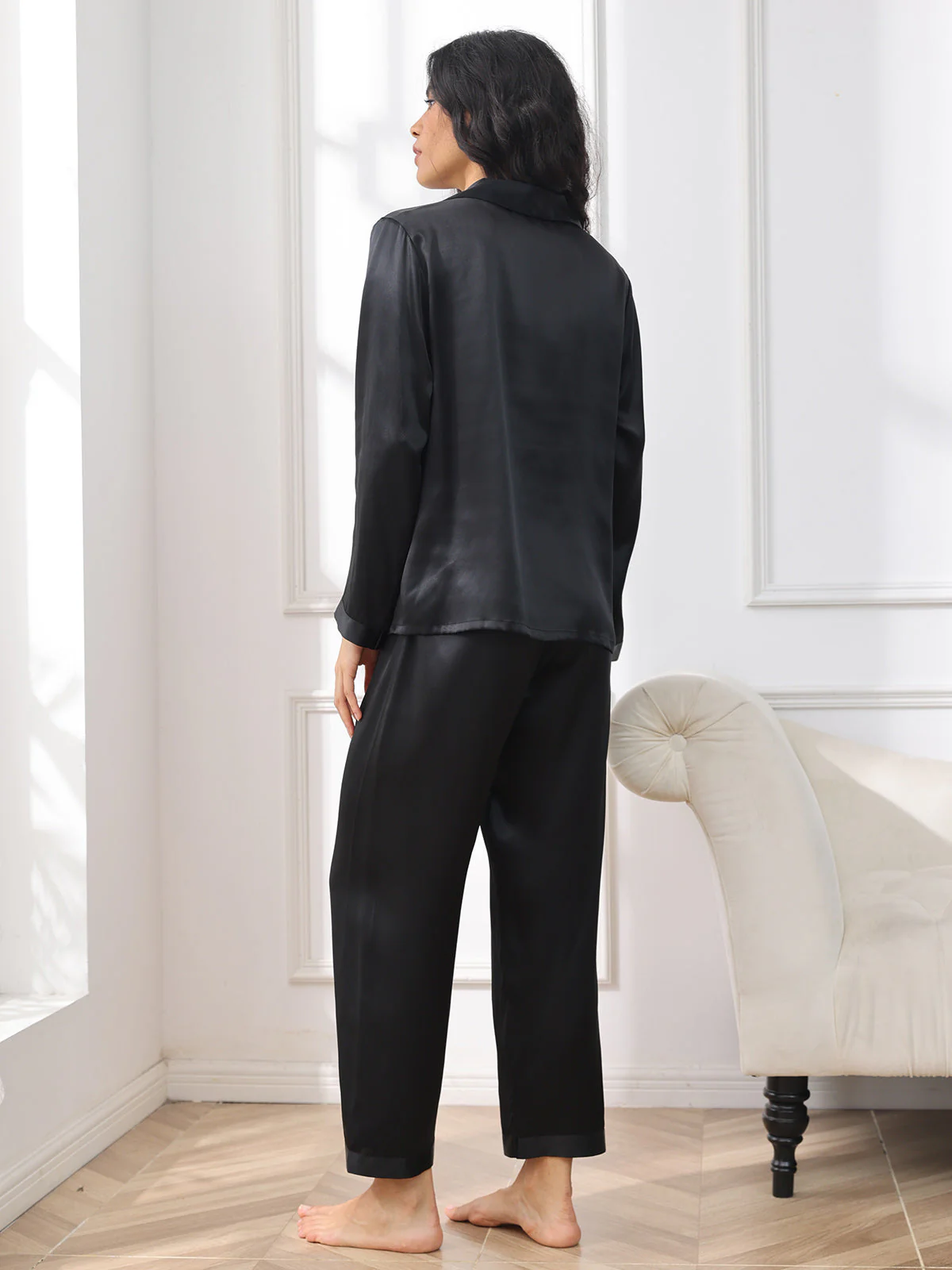 Women's Pure Silk Long Sleeve Pyjamas Set - Image 33