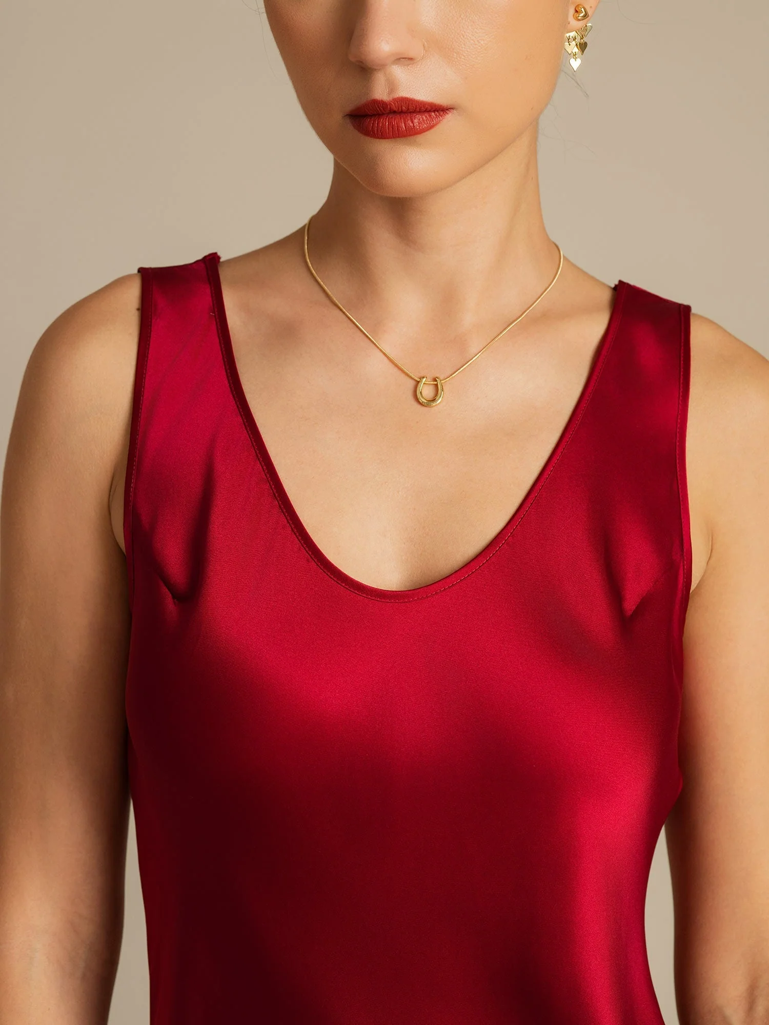 Pure Silk Sleeveless U Neck Short Dress - Image 11