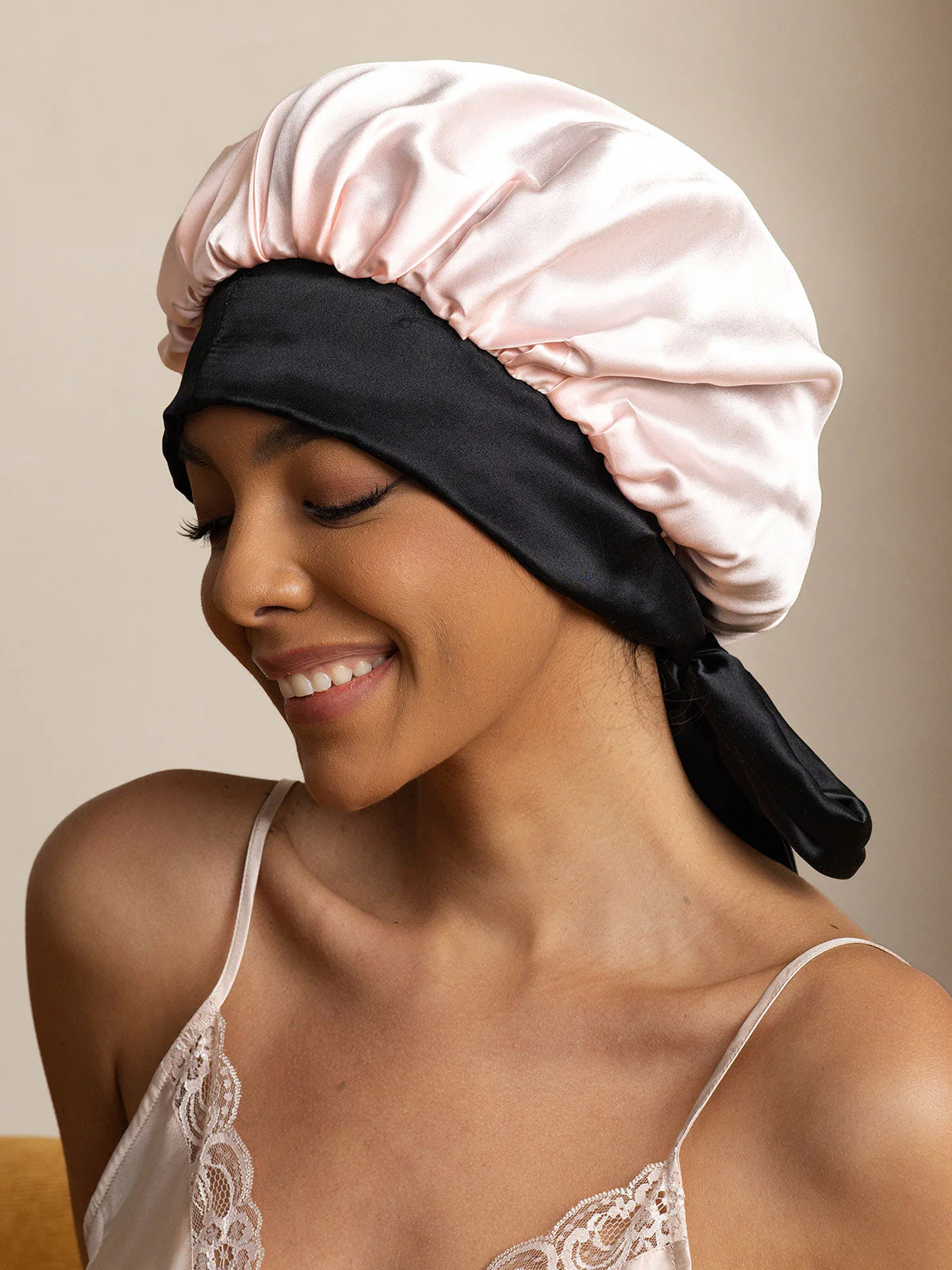Pure Silk Casual Bonnet with Long Ribbons (Two-tone and Double-sided) - Image 10