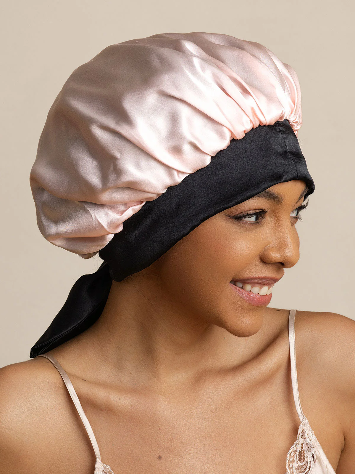 Pure Silk Casual Bonnet with Long Ribbons (Two-tone and Double-sided) - Image 12