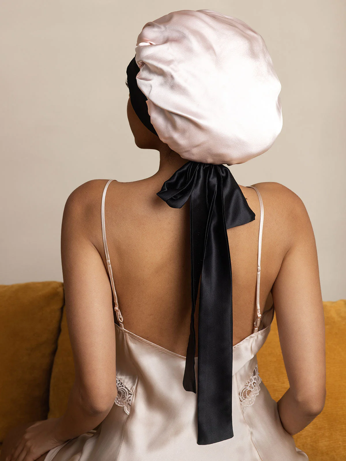Pure Silk Casual Bonnet with Long Ribbons (Two-tone and Double-sided) - Image 13