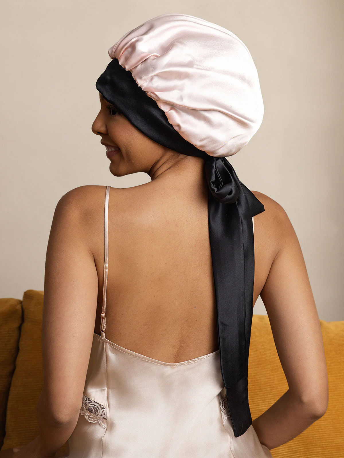 Pure Silk Casual Bonnet with Long Ribbons (Two-tone and Double-sided) - Image 14